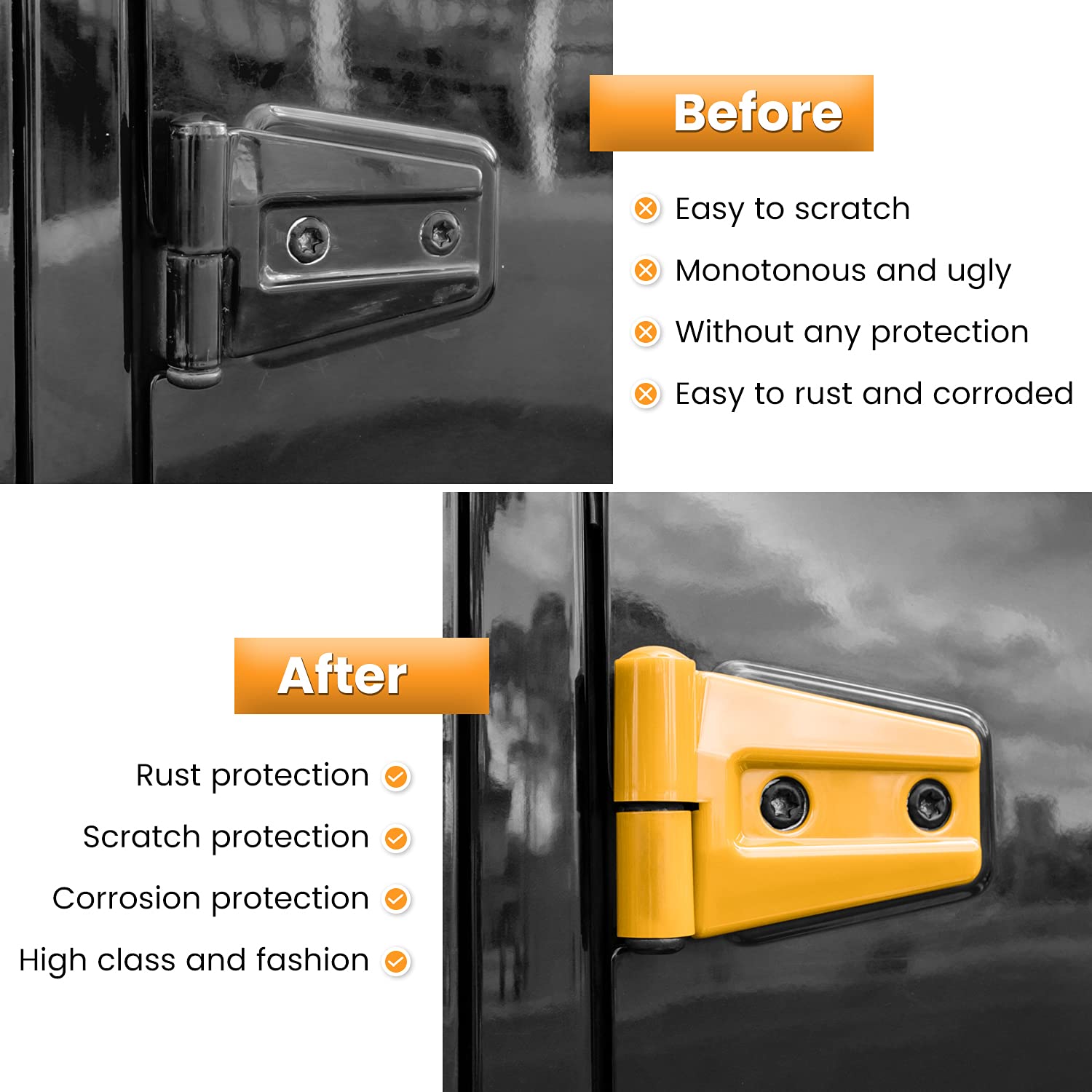 Door Hinge Cover Trim Exterior Accessories For Jeep Wrangler Jk Jku Sport Rubicon Sahara X Unlimited 2-Door & 4-Door 2007-2018 (