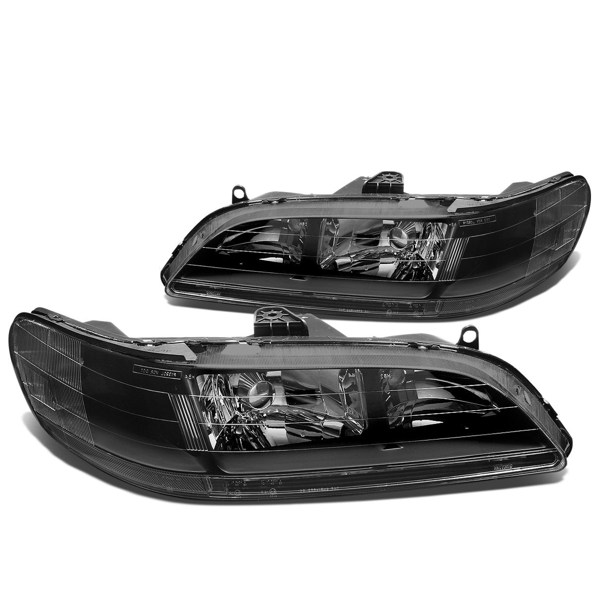 Dna Motoring Pair Of Headlights Compatible With 98-02 Honda Accord,Black/Clear,Hl-Oh-Ha98-Bk-Cl1