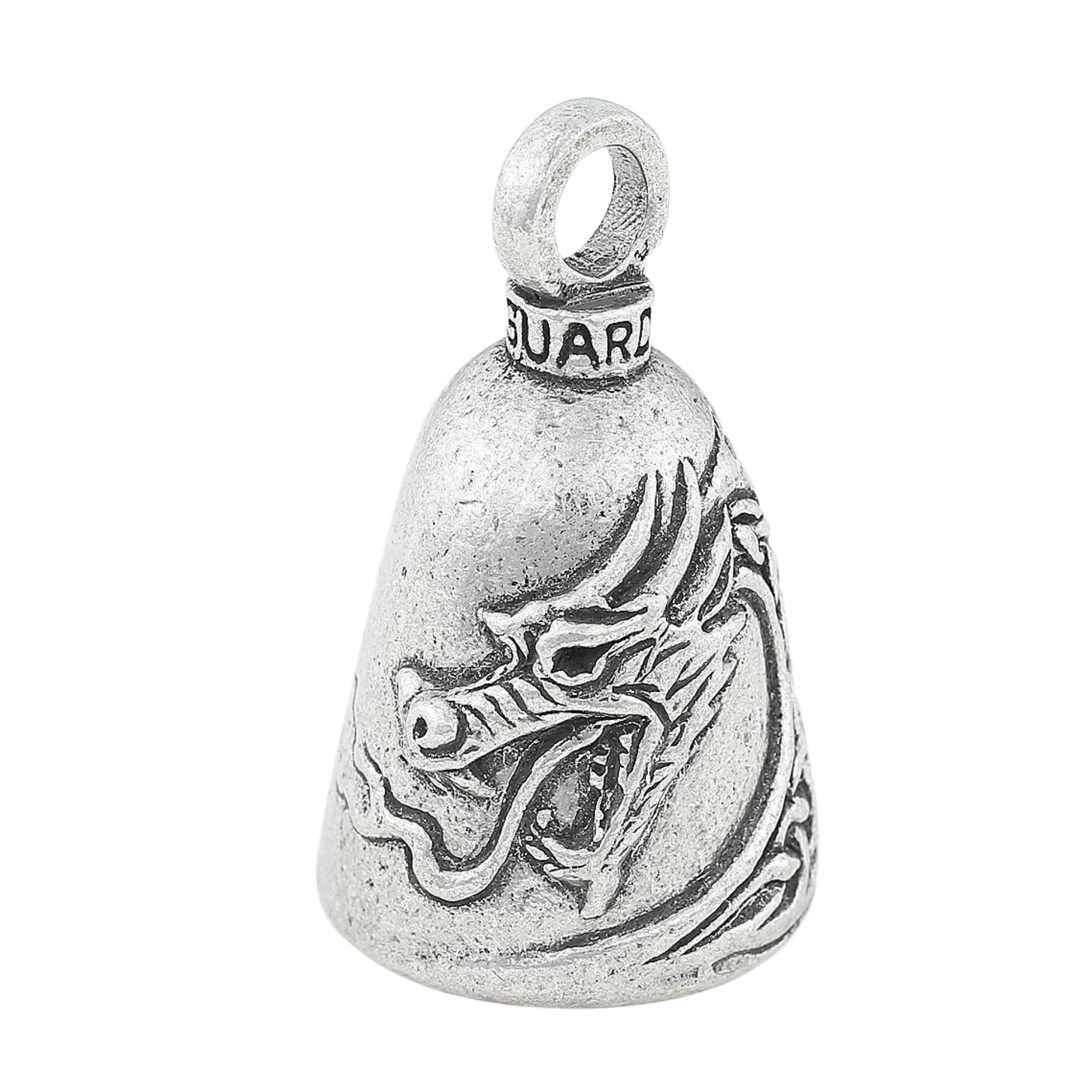 Guardian Bell Celtic Dragon Good Luck Bell W/Keyring & Black Velvet Gift Bag | Motorcycle Bell | Lead-Free Pewter | Made In Usa