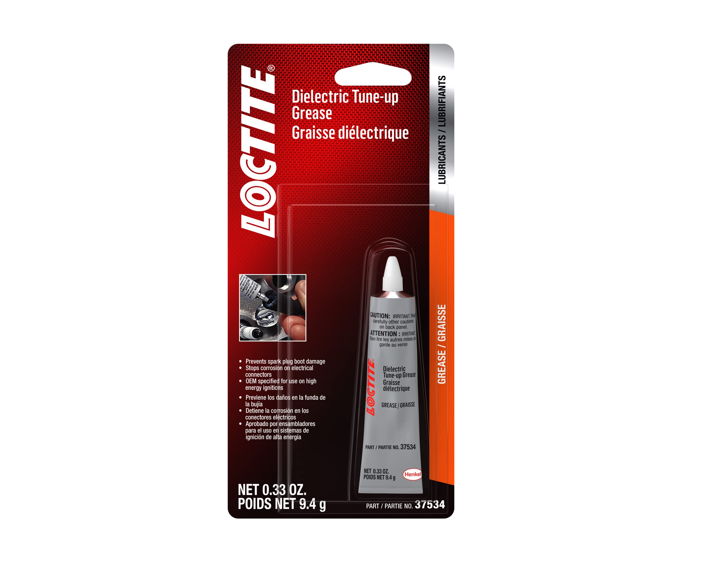 LOCTITE 37534 Dielectric Grease for Automotive: Provides Moisture-Proof Barrier, Prevents Voltage Leakage, For High-Energy Ignition Systems 0.33 oz. Tube (PN: 495545-37534)