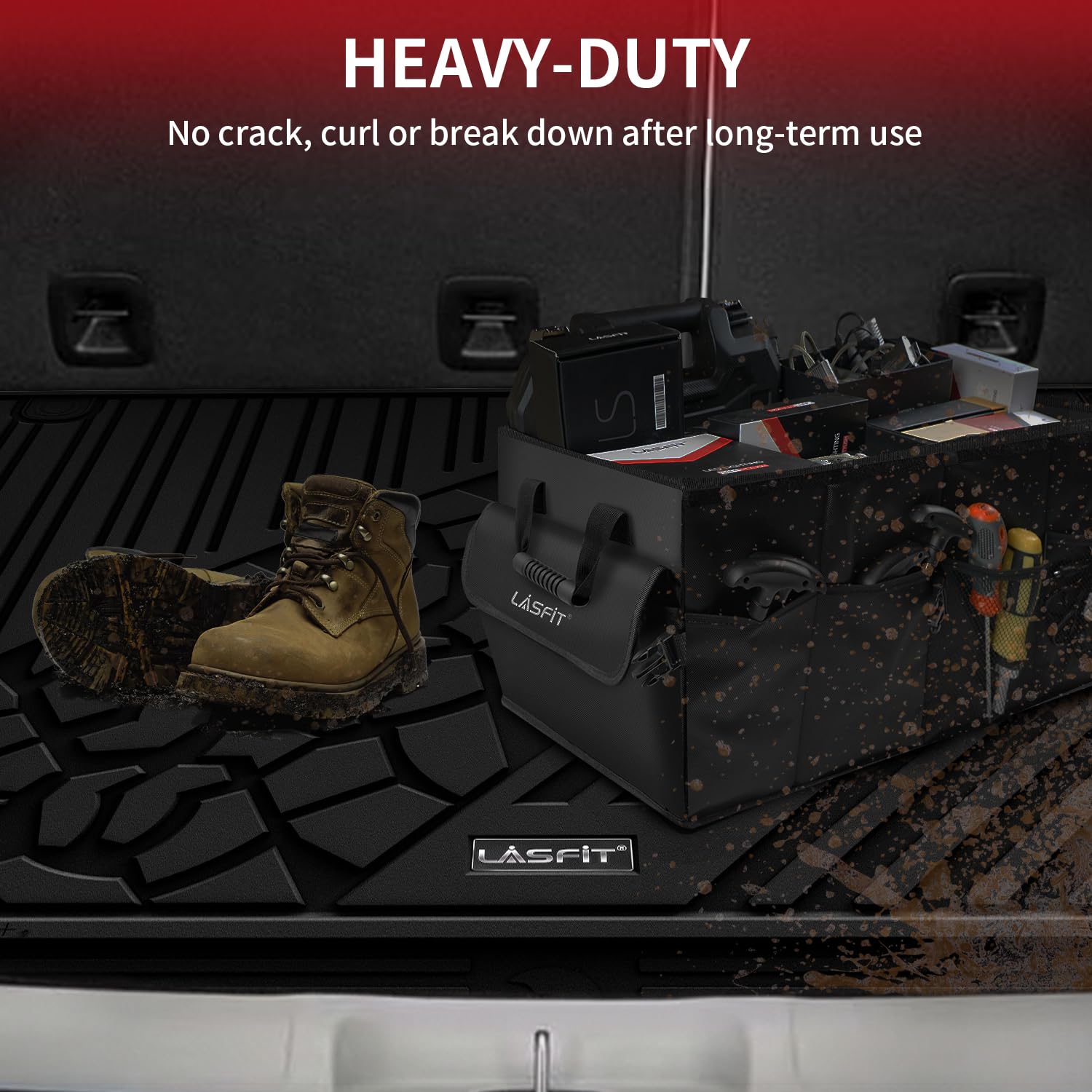 Lasfit Trunk Mat For Jeep Grand Cherokee 2011-2021 All Weather Tpe Custom Fit Cargo Mat Trunk Liner Cargo Liner, Black