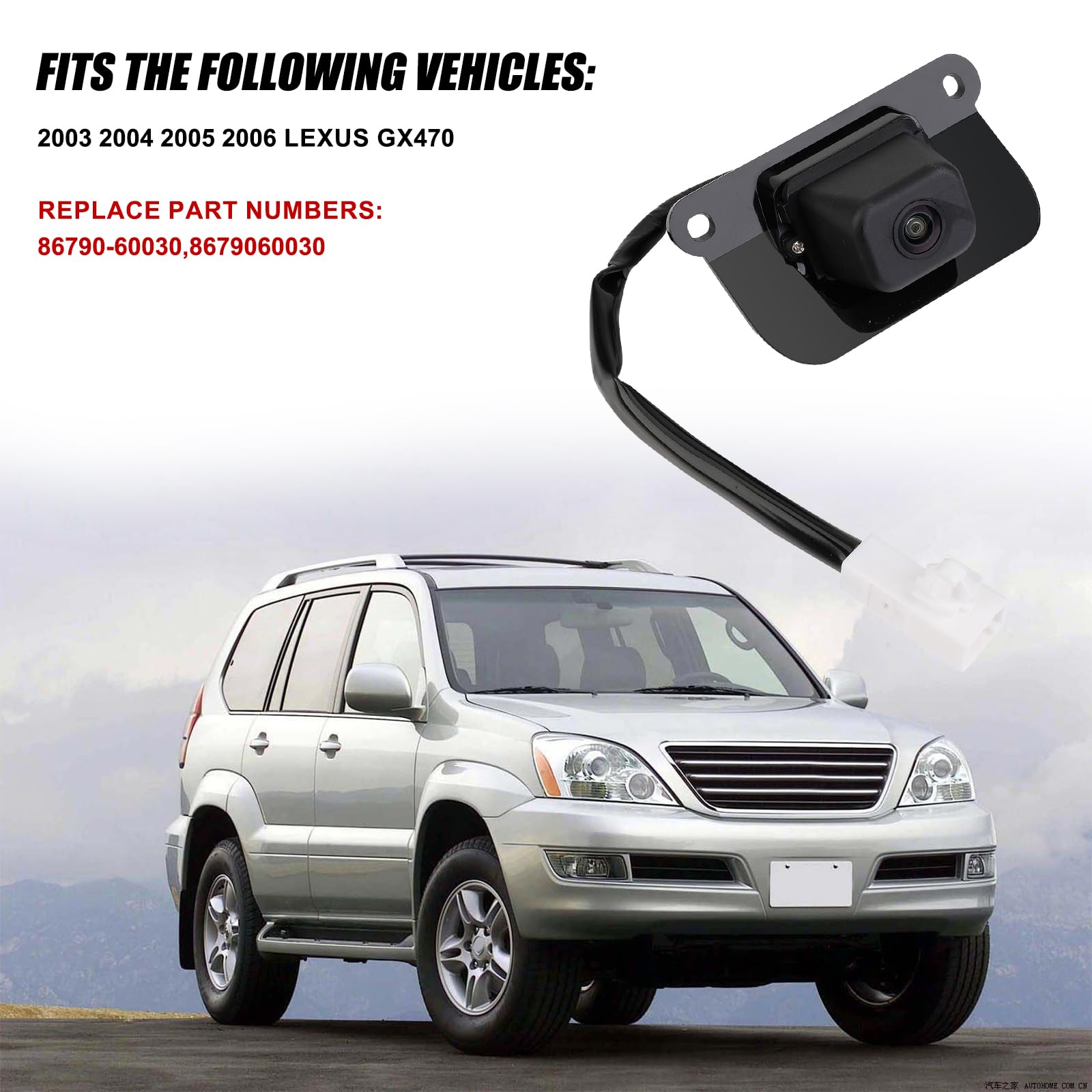 Arokzn 86790-60030 Rear View Backup Camera Compatible With Lexus Gx470 2003-2006 Park Assist Camera Replaces # 8679060030