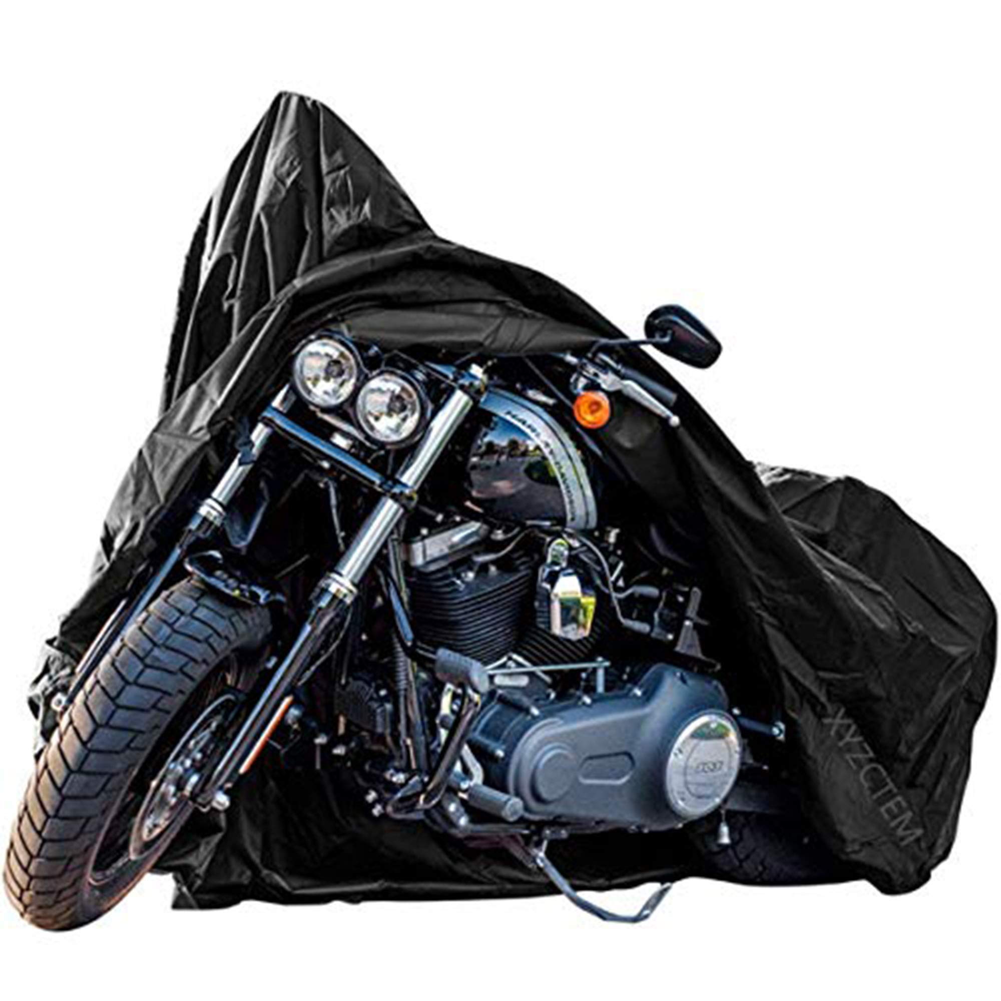 New Generation Motorcycle Cover ! XYZCTEM All Weather Black XXXL Large-Heavy Duty Waterproof Outdoor Protects Fits up to 118 inc