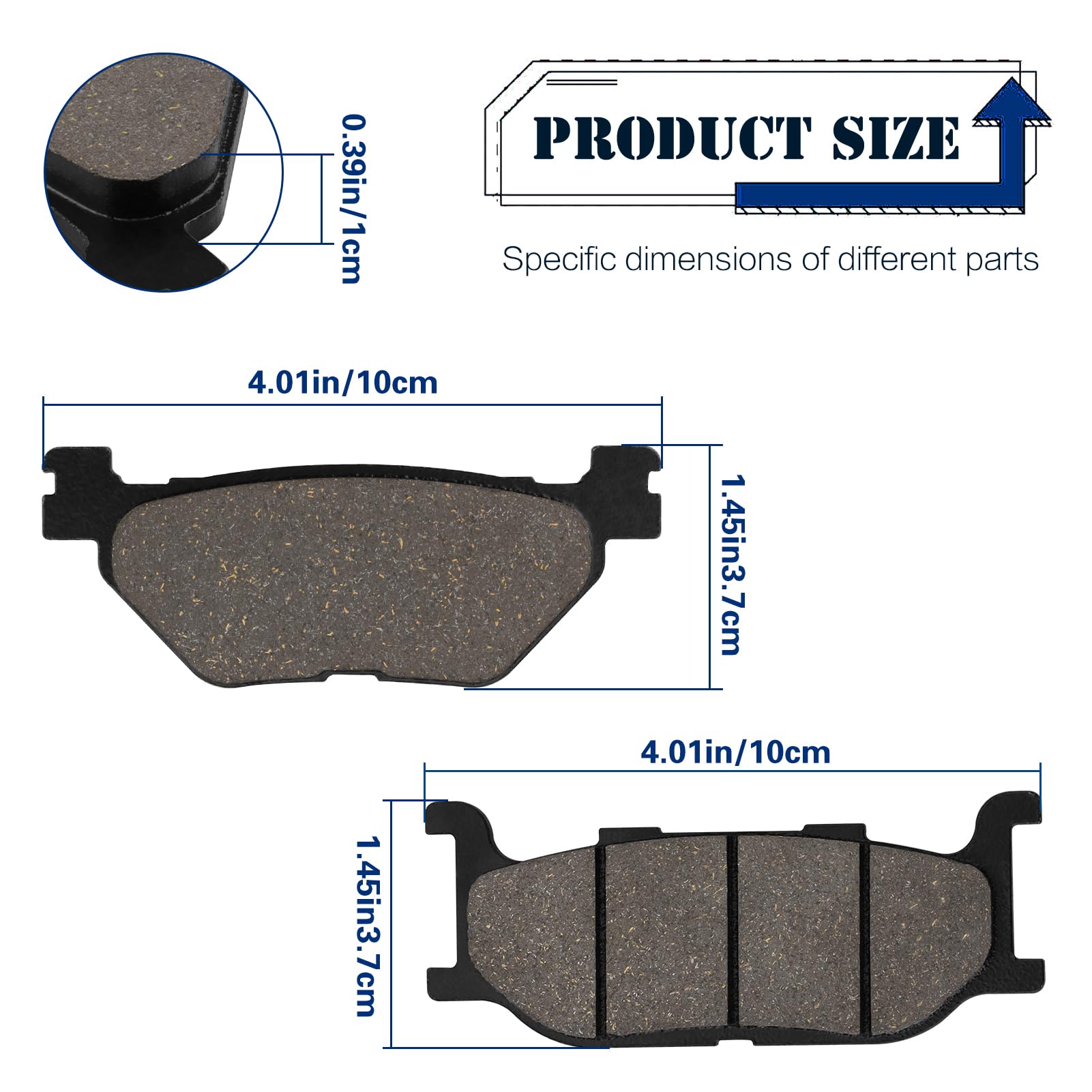Cyleto 3D8-25806-00-00 Brake Pads for YAMAHA XVS950 V-Star 950 Tour 2009-2014 / XVS950A Midnight Star 2009-2013 / XVS950R XVS 95