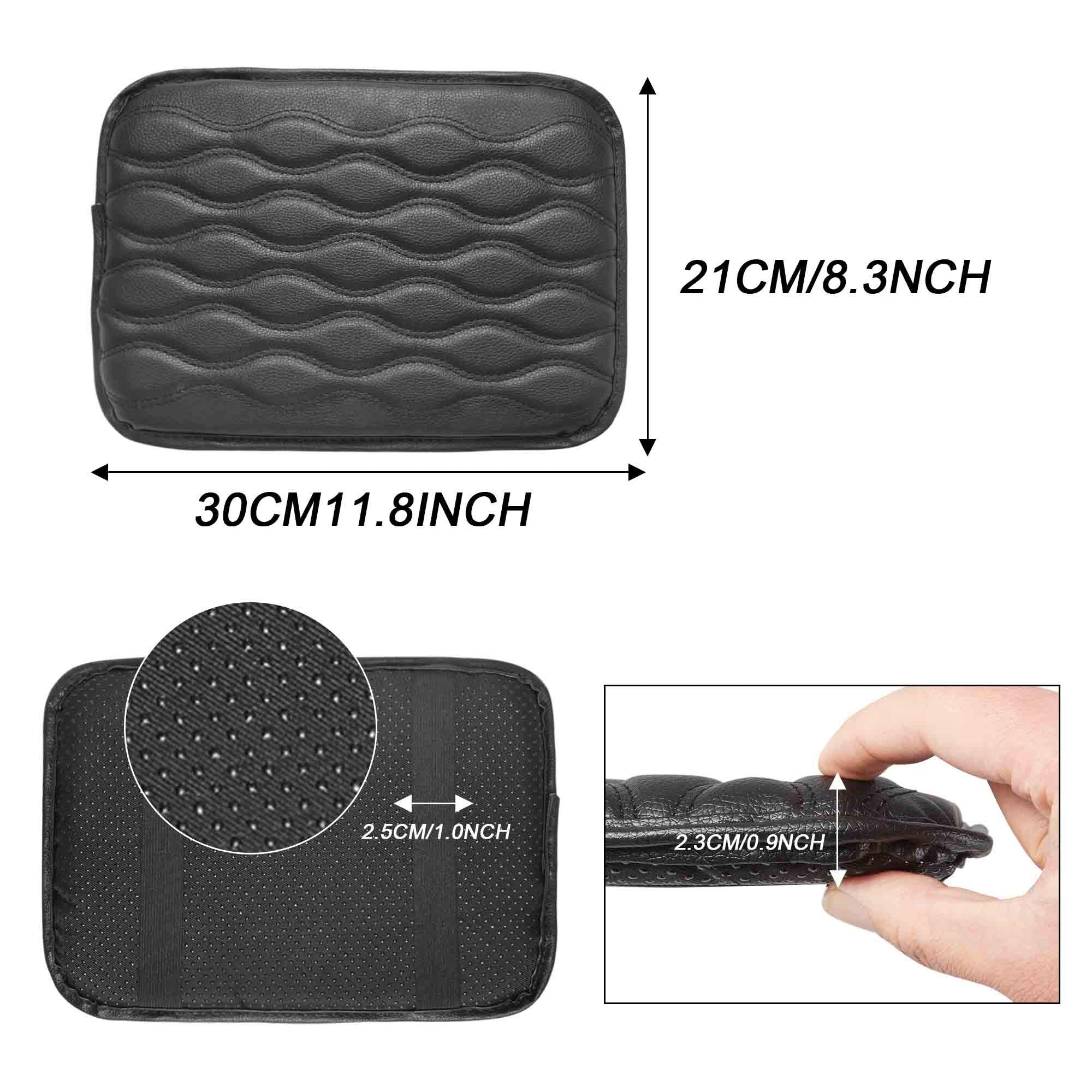 Winka Center Console Cover, Waterproof Pu Leather Auto Armrest Cushion Pad For Vehicle, Suv, Truck Car Accessories Black