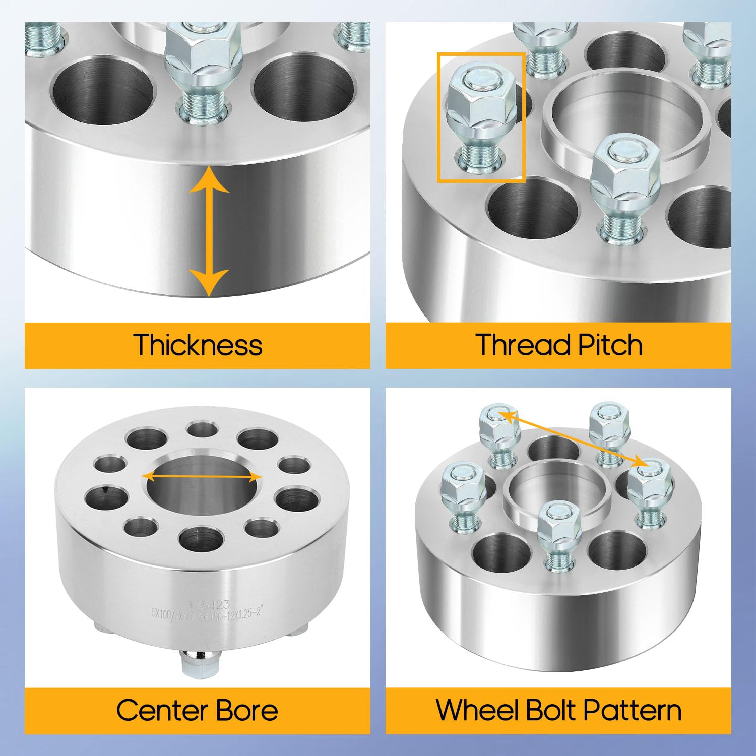 Ocpty 4X 5 Lug Hubcentric Wheel Spacers 2 Inch 5X100Mm To 5X100Mm 56.1Mm Hub With 12X1.25 Studs Fit For 1997-2016 For Forester 2