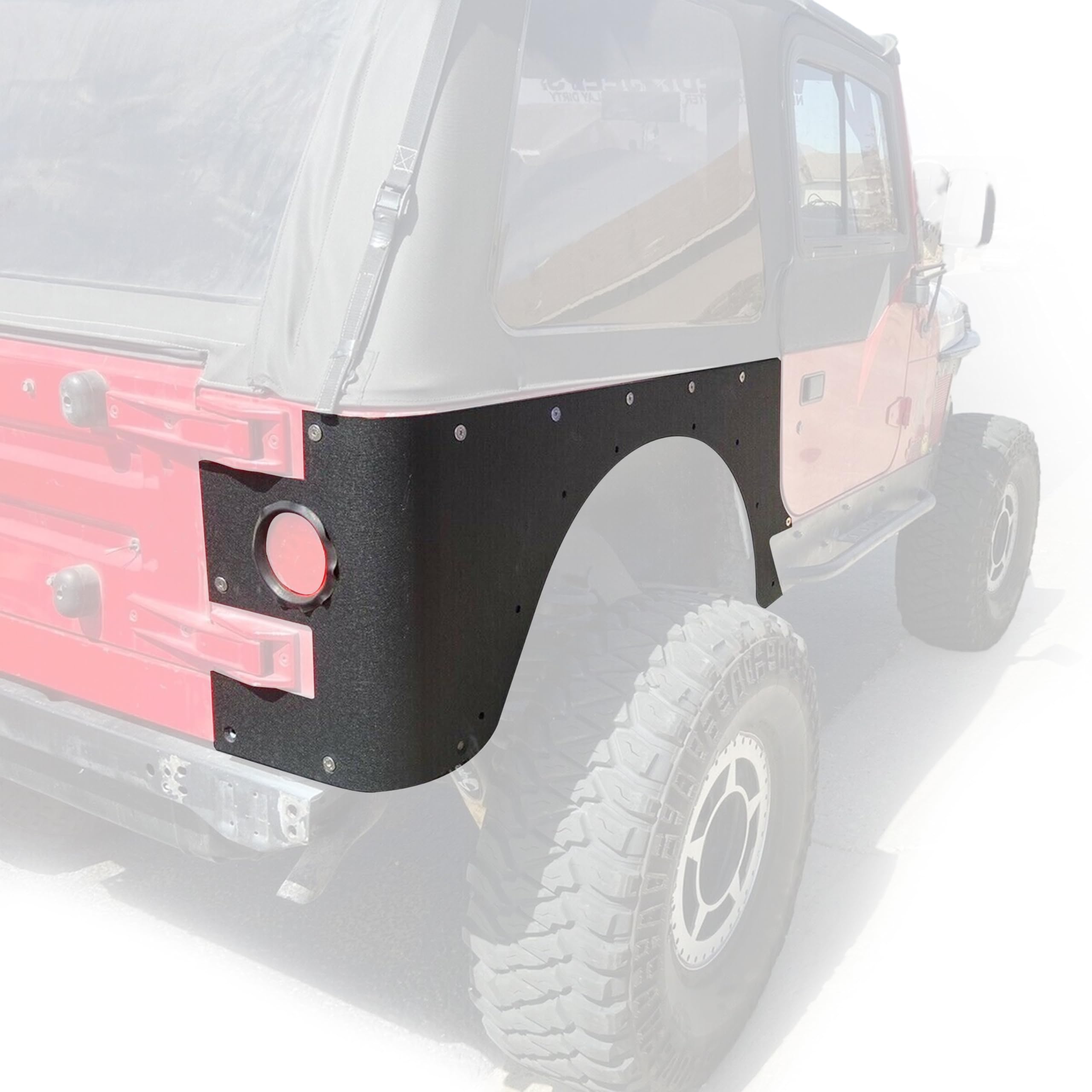 KUAFU Rear Corner Rocker Guards Compatible with 1997-2006 Jeep Wrangler TJ, Rear Body Armor Quarter Panels Tail Light Trim Cover