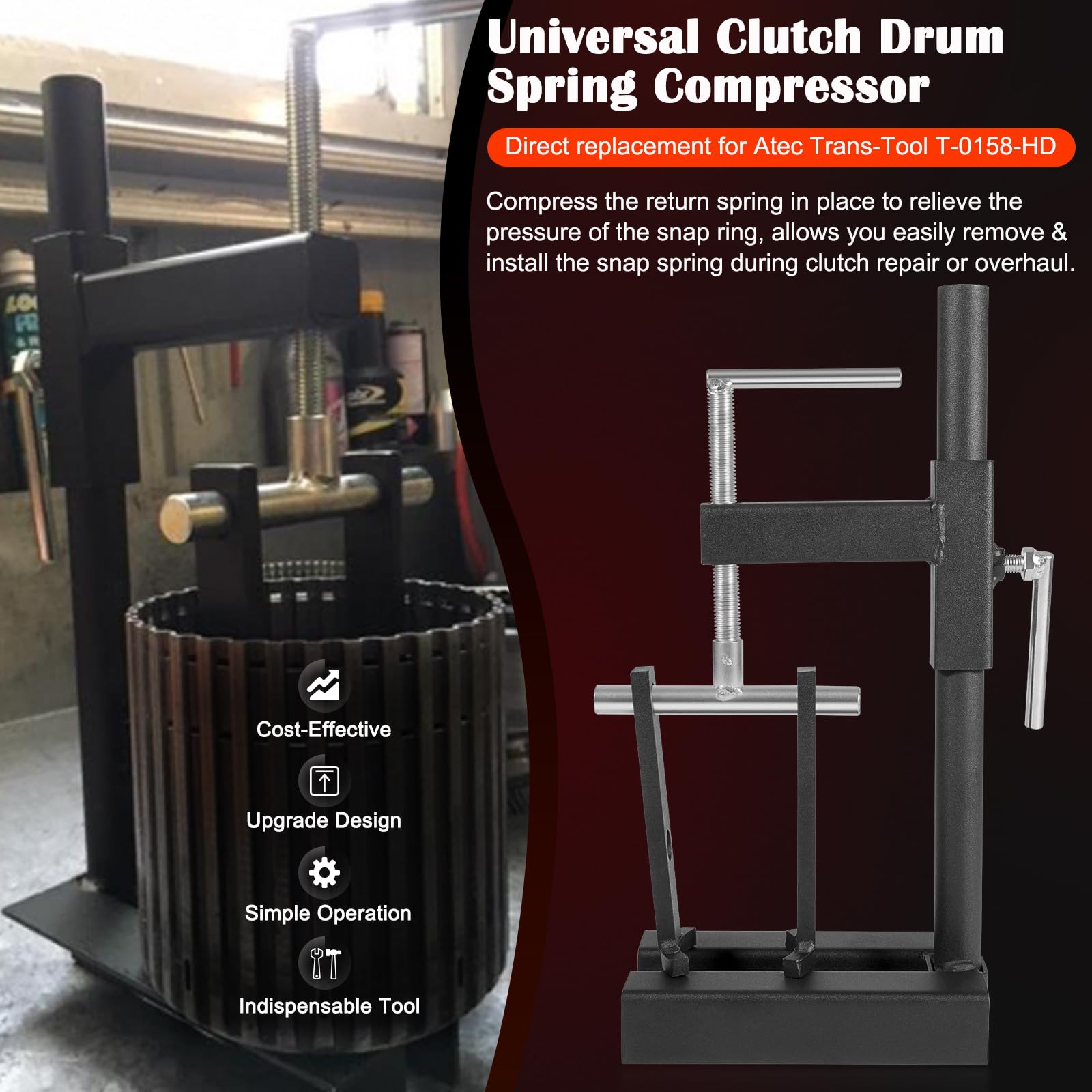 Bonbo T-0158 Universal Multifunctional Automatic Clutch Drum Spring Compressor Transmission Tool Heavy Duty Steel Alt T-0158-Hd, Perfectly Compatible With Ford Chrysler Gm