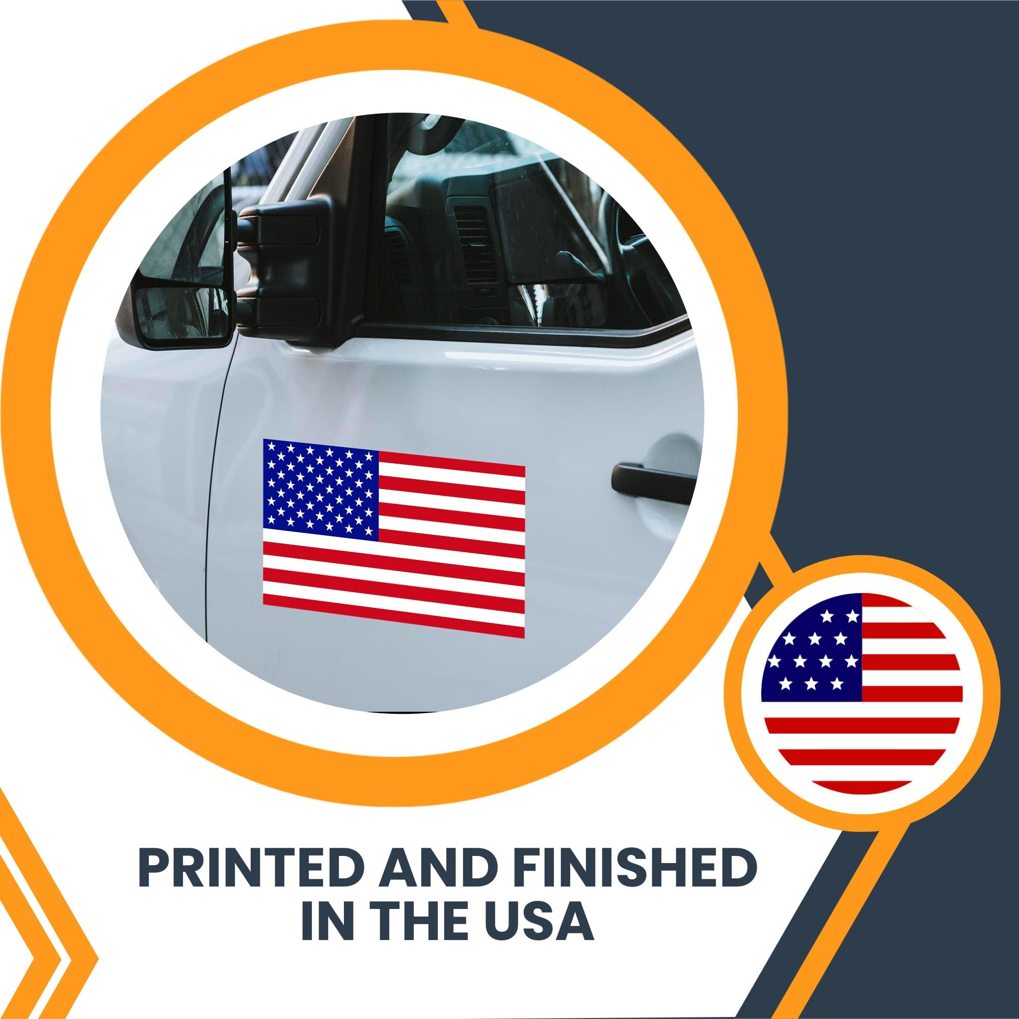 Magnet Me Up Patriotic American Flag Automotive Magnet - 7X12 Inches, Red White And Blue, Heavy-Duty Magnetic Vinyl For Car, Tru