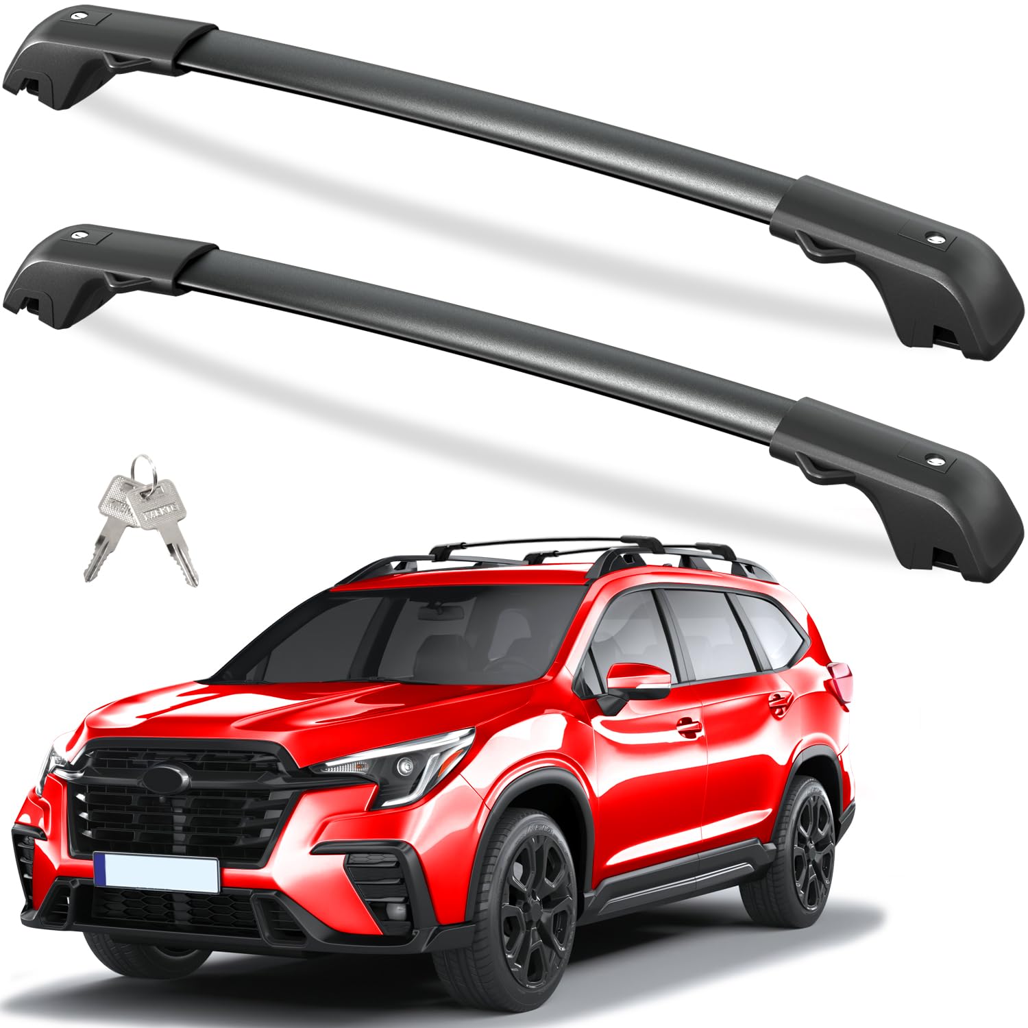 Tuyoung 220lbs Roof Rack Cross Bars Compatible with Subaru Ascent 2019-2025 with Raised Side Rails, Heavy Duty Anti-Theft Lockbl