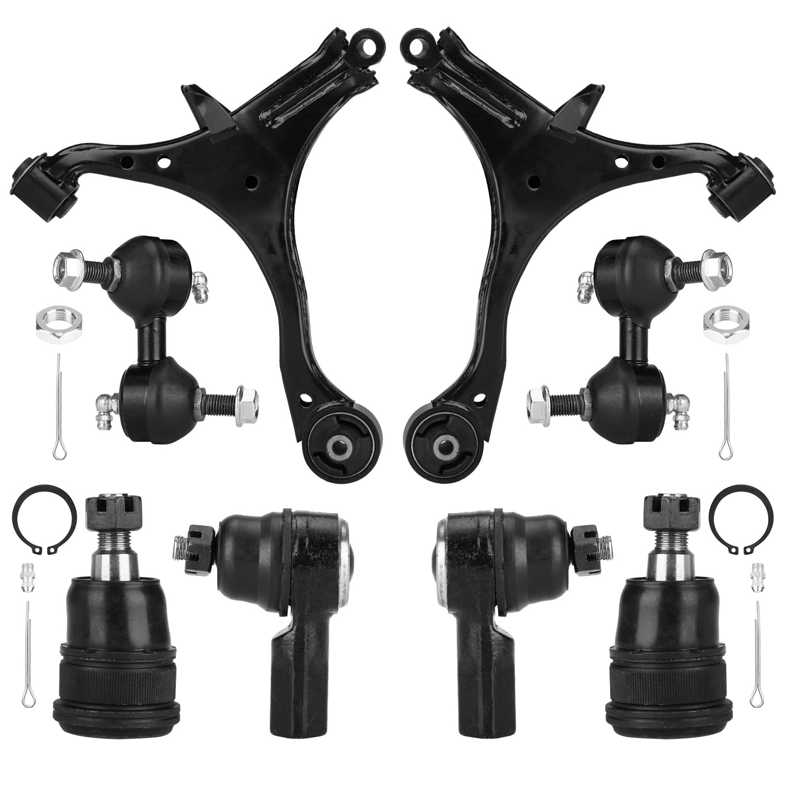 Front Lower Control Arm Suspension Kit Fit for Honda Civic 2001 2002 2003 2004 2005 (Not for SI Models), with Ball Joints Sway B