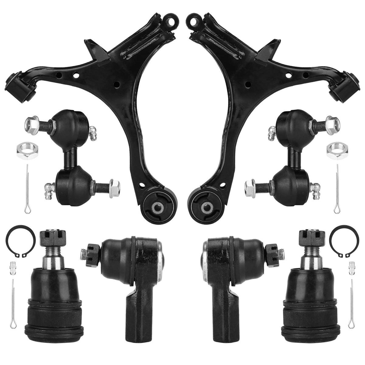 Front Lower Control Arm Suspension Kit Fit for Honda Civic 2001 2002 2003 2004 2005 (Not for SI Models), with Ball Joints Sway B