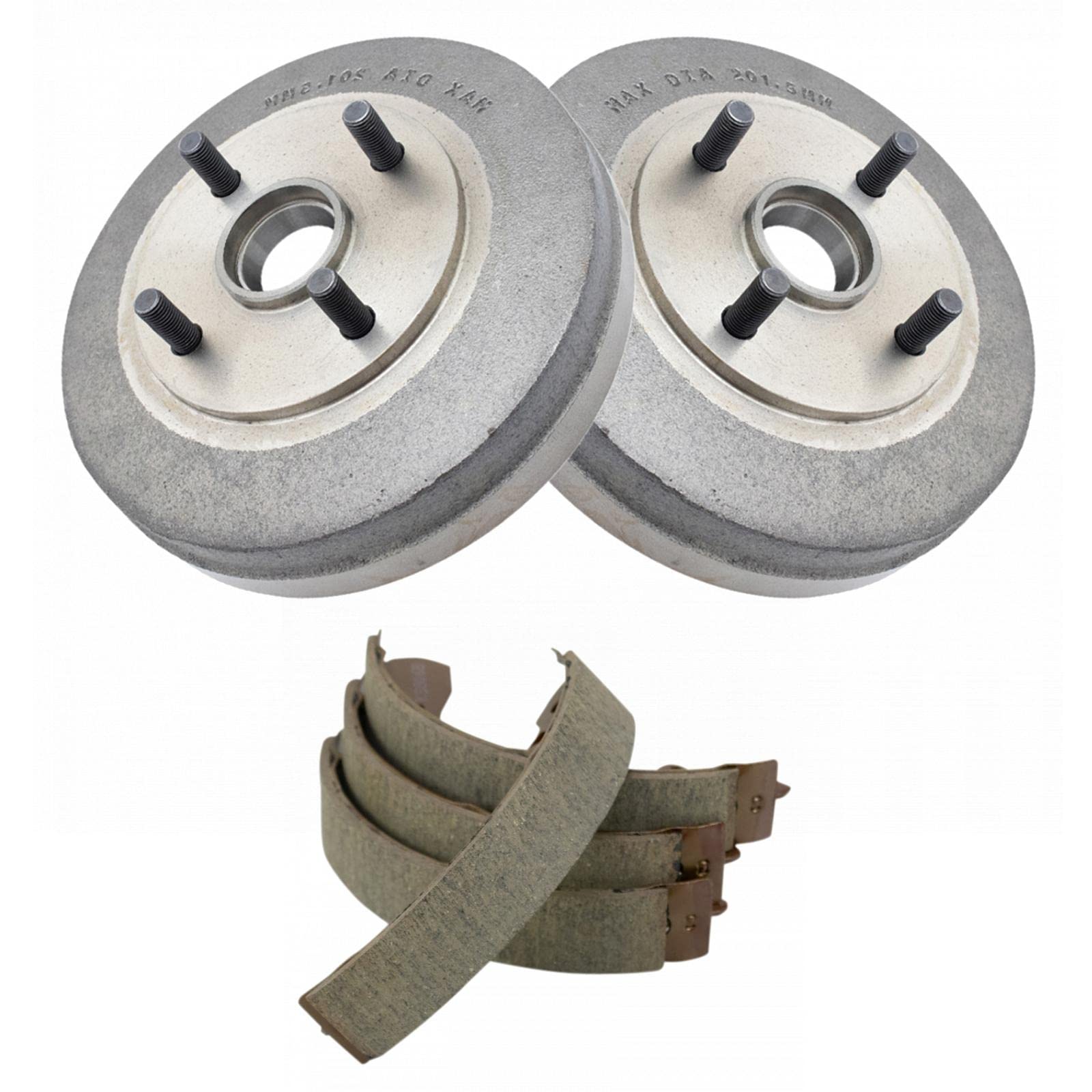 TRQ Rear Brake Shoe & Drum Kit Compatible with 2003 Kia Rio