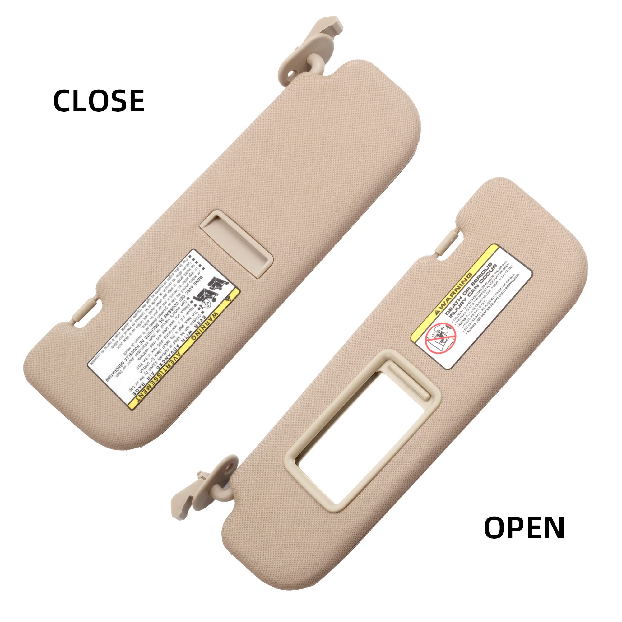 Dasbecan Beige Left Driver Side Sun Visor Compatible With Hyundai Elantra 2011 2012 2013 2014 2015 Replaces# 852103X000Tx
