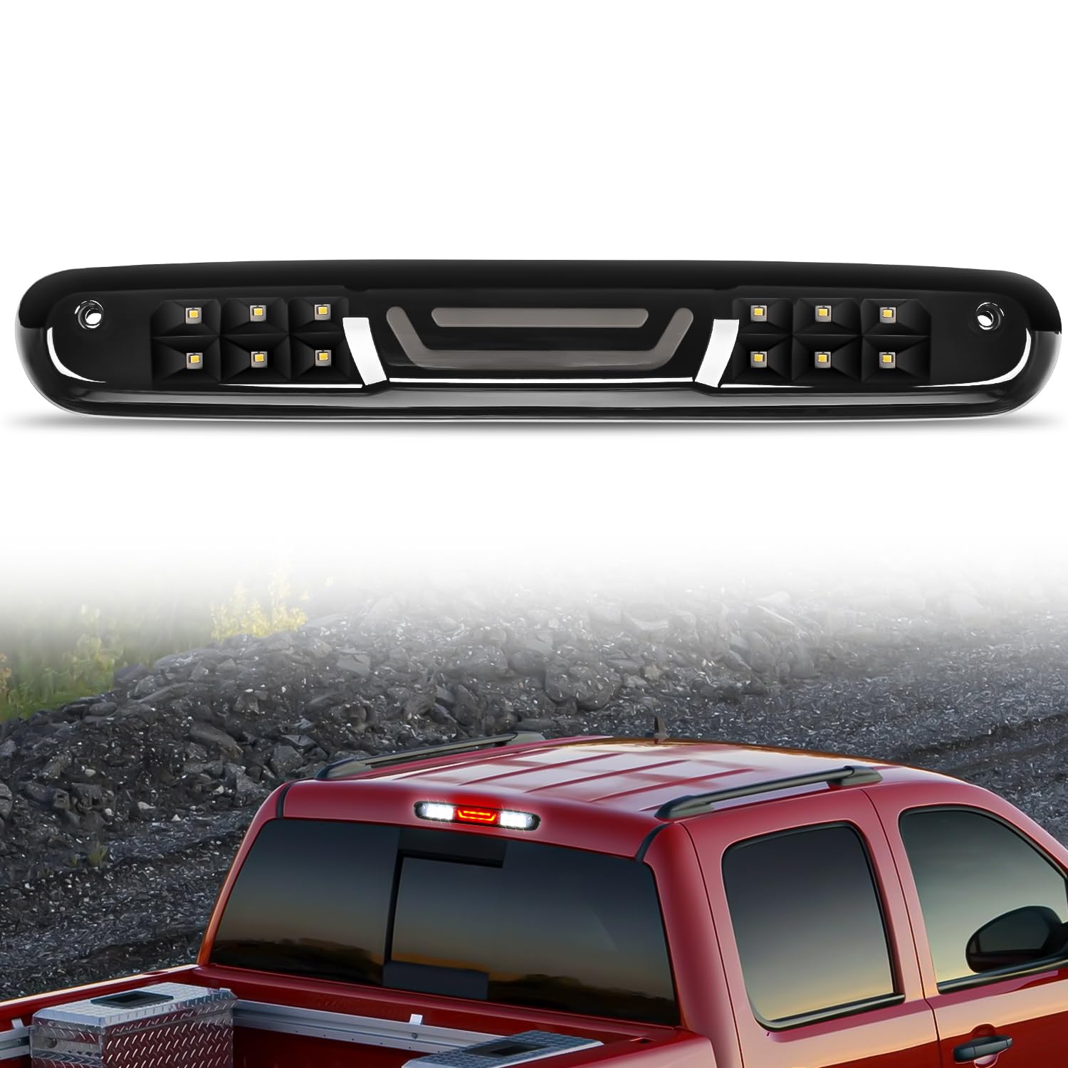 Nilight Third Brake Light High Mount 3Rd Stop Reverse Cargo Led Lighting For Chevy Silverado Gmc Sierra 1500 2500 3500Hd 2007-20