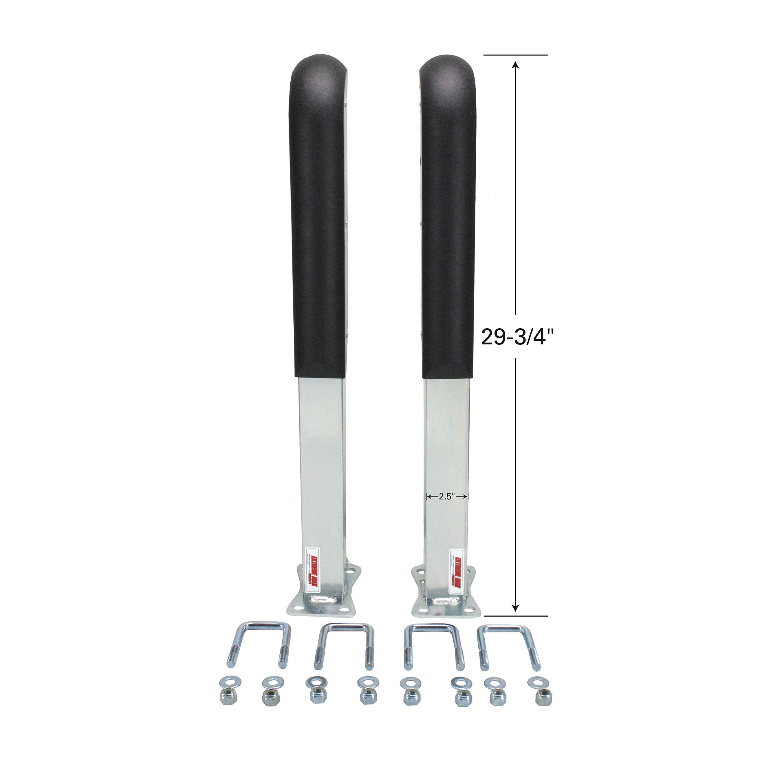 Extreme Max Heavy-Duty Pontoon Trailer Guide-Ons, Fits 2" Frames, SILVER, Model 3005.3783