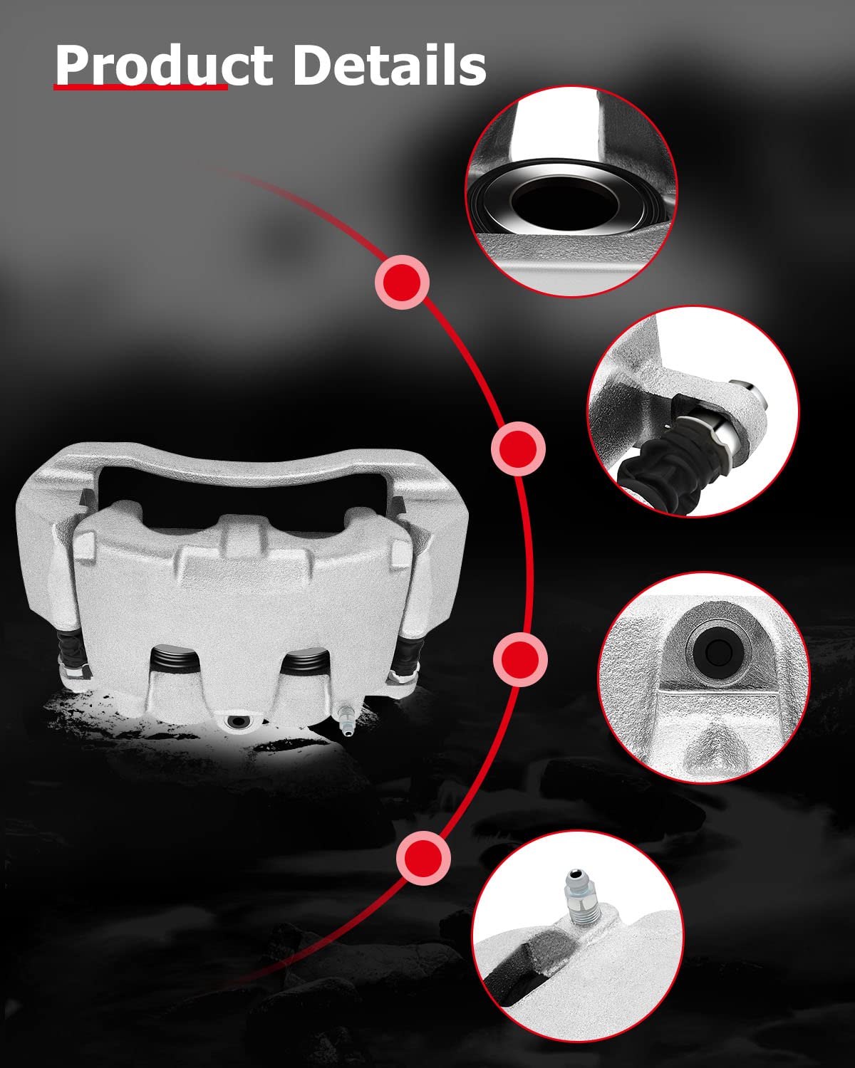 cciyu 18B5054 18B5055 Front Left & Right Brake Calipers With Bracket For Chrysler For Aspen,For Dodge For Dakota/For Durango/For