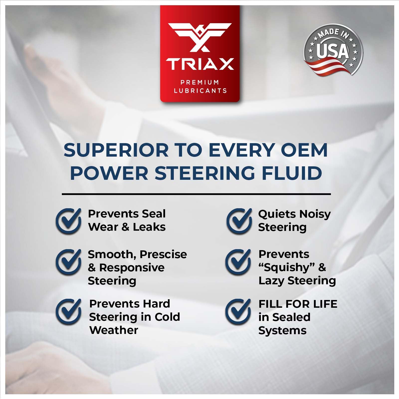 Triax Oem Grade Psf Power Steering Fluid, Synthetic, Universal, Arctic Grade -50 Cold Flow, Fits Most Asian, Us, And European Cars, Full Synthetic With Esters, Widest Spec Application (1 Quart)