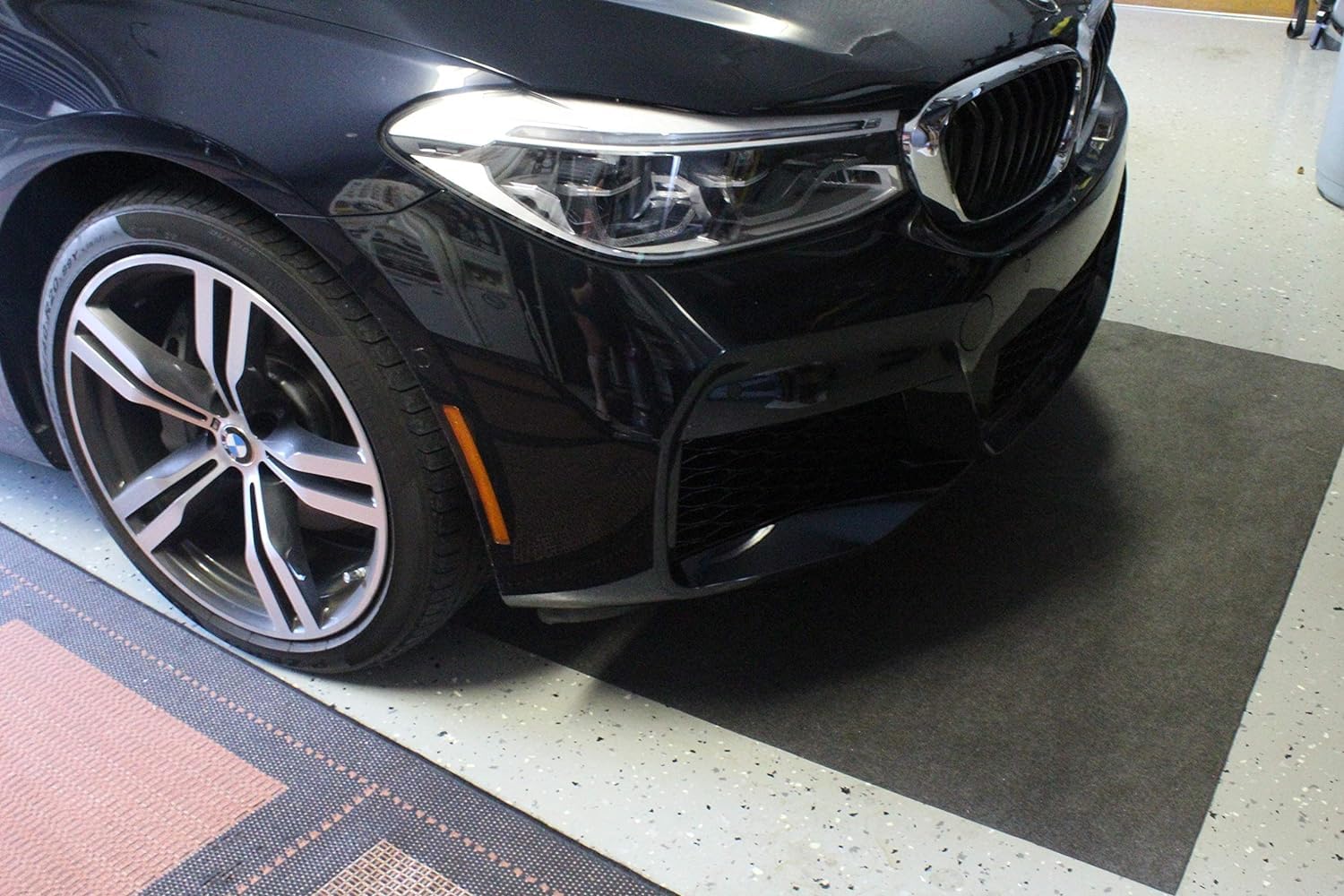 Golf Cart Mat For Garage Floor - Oil Absorbent, Waterproof, Battery Acid Resistant - 5X8Ft Garage Mat - Cut To Size - Reusable F