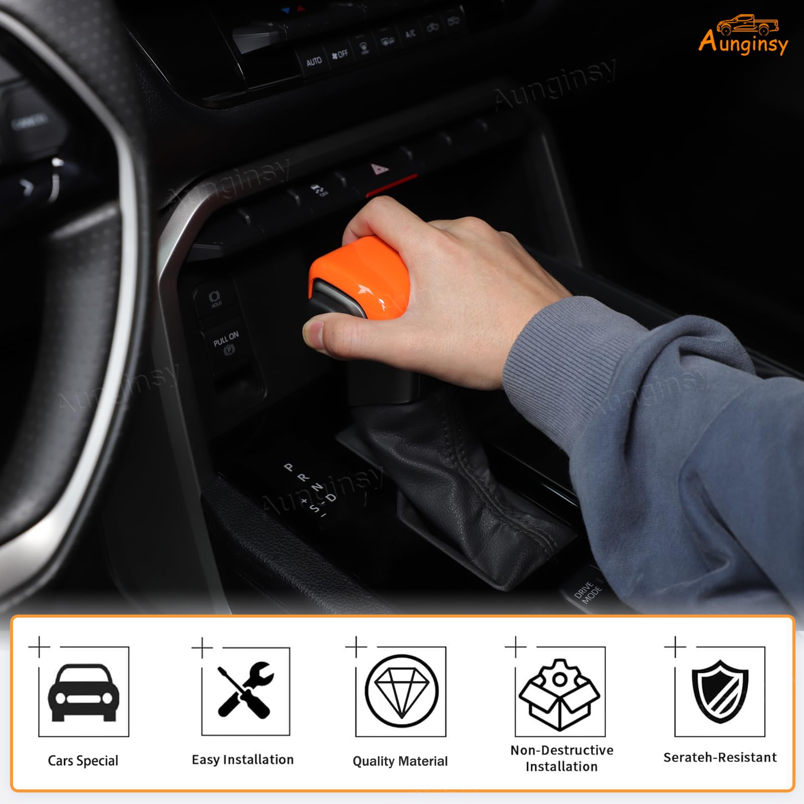 Aunginsy Shifter Gear Hand Brake Trim Cover Compatible With Toyota Tundra/Sequoia 2022-2025 Tacoma 2024 2025 Center Console Gear