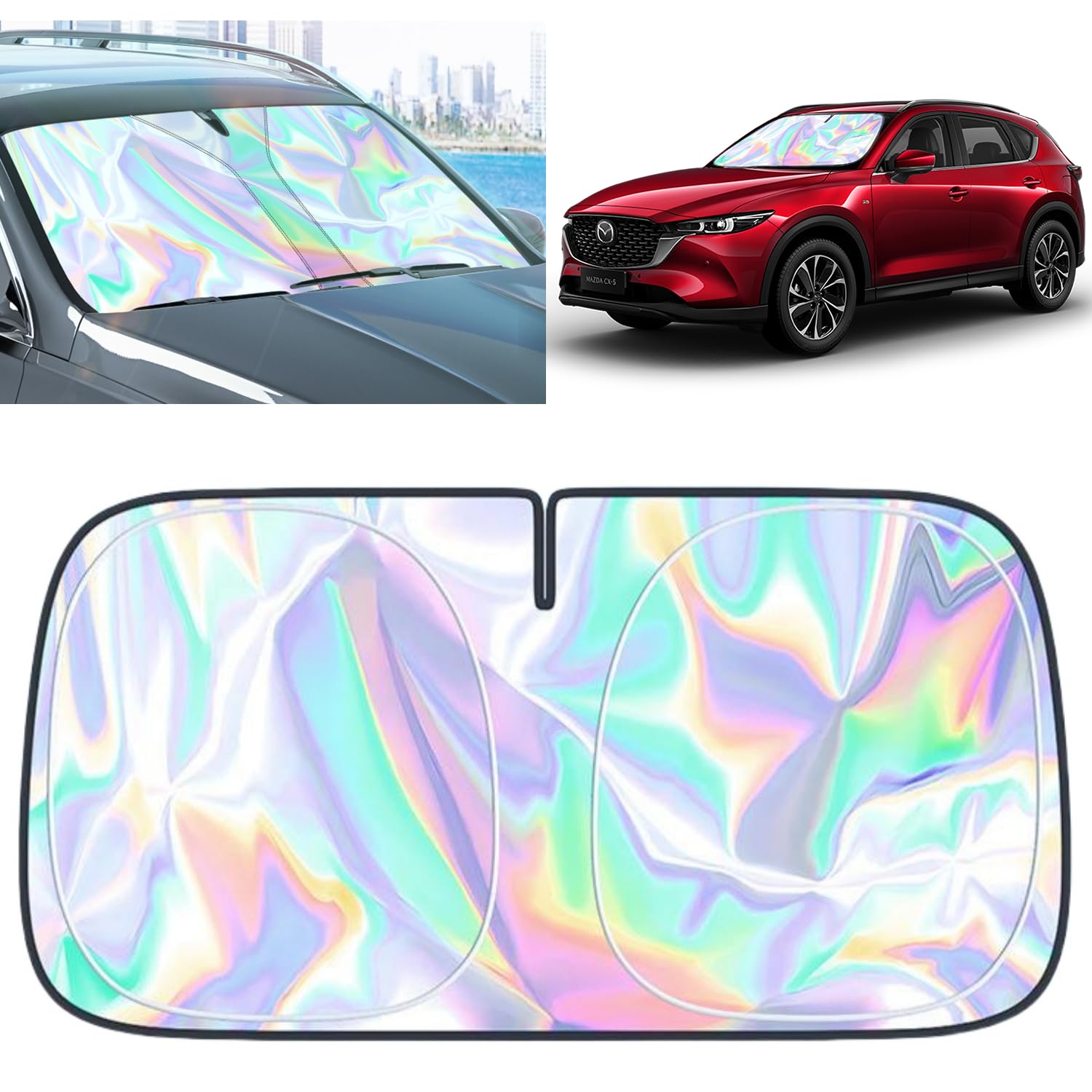 for Mazda CX5 Windshield Sun Shade - Foldable Windshield Cover Sun Shade CX5 2013-2025 Accessories Protect Car from Sun Rays Ove