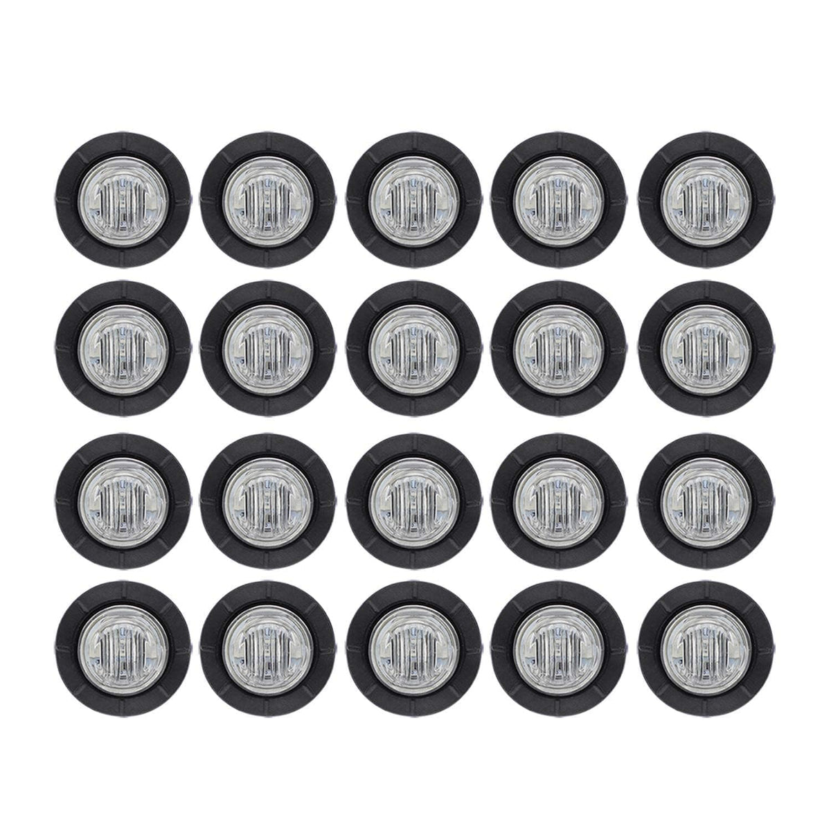 Tmh (Pack Of 20 3/4 Inch Mount Clear Lens Red Led Clearance Bullet Marker Lights, Side Led Marker Lights For Trailer Truck Rv Ca