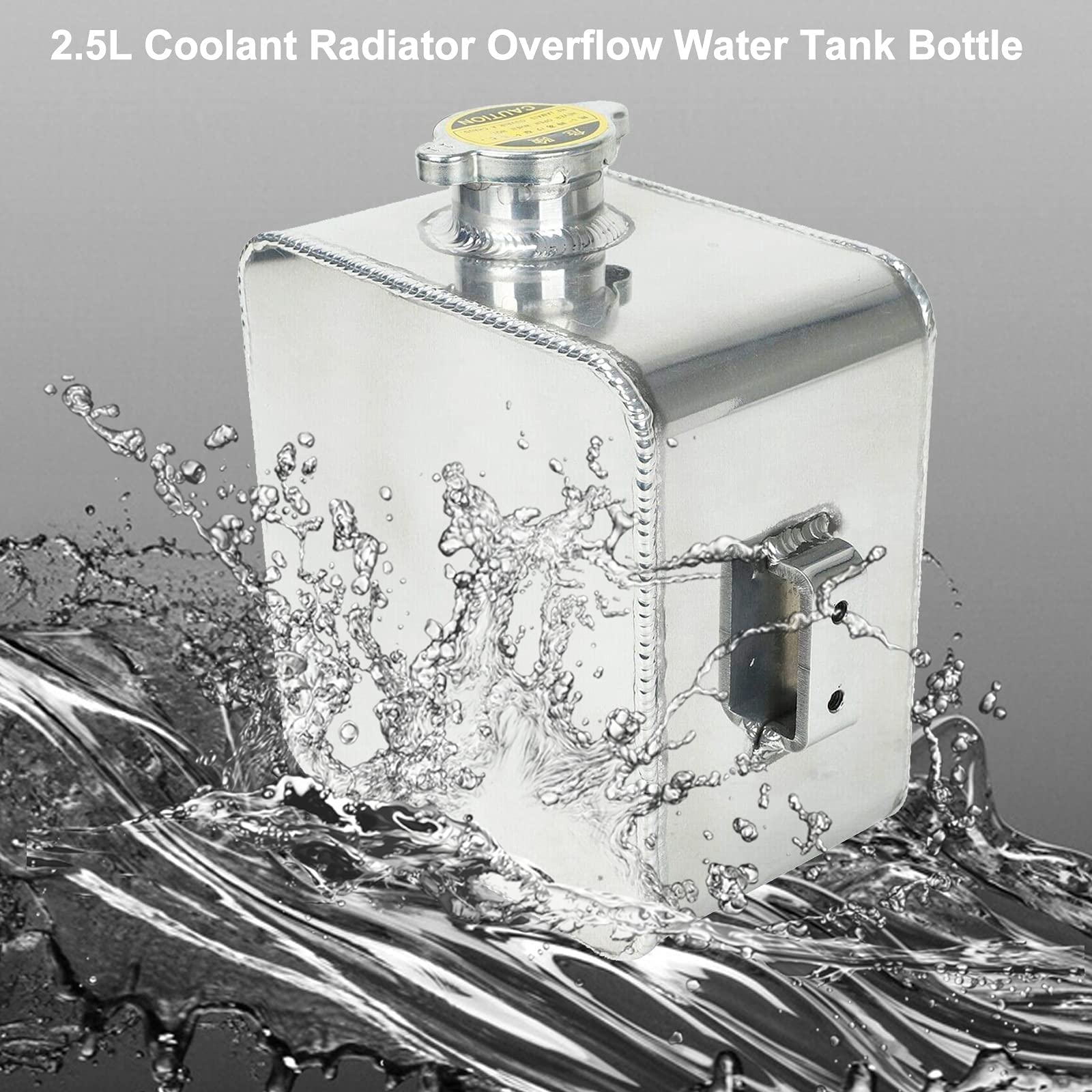 2.5L Universal Aluminum Coolant Radiator Overflow Expansion Tank Reservoir Recovery Water Tank Bottle