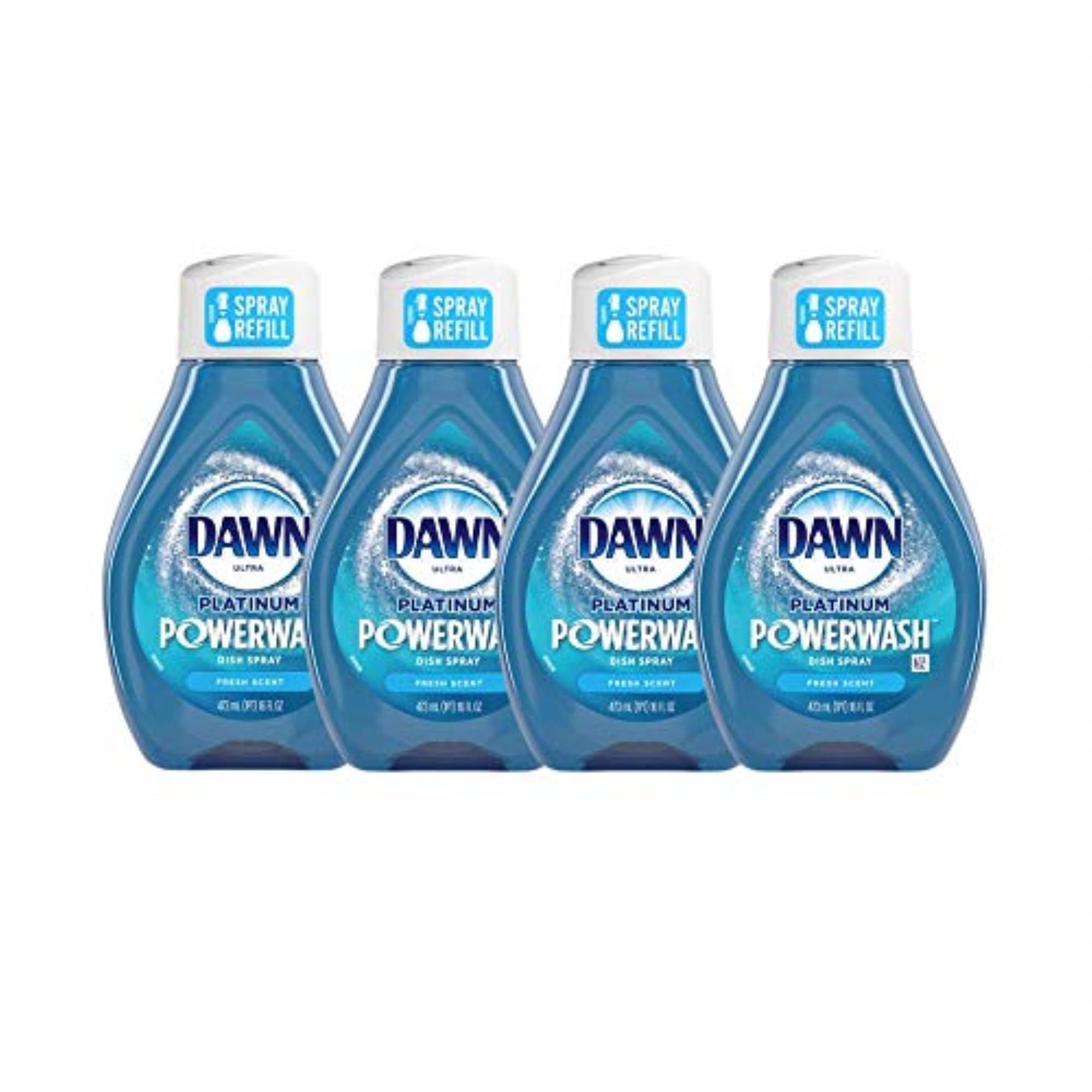 Dawn Platinum Powerwash Dish Spray Refill, Fresh Scent, 4 Count, Model 52366
