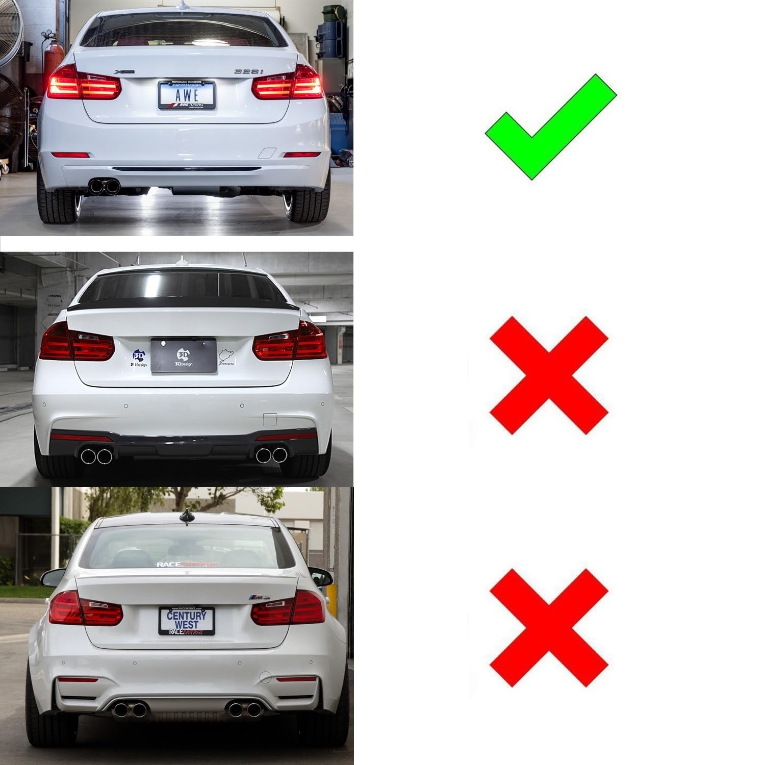 iJDMTOY Smoked Lens Rear Bumper Reflector Lenses Compatible With 2013-2015 Pre-LCI BMW F30 F31 F32 F33 3 4 Series Regular Bumper