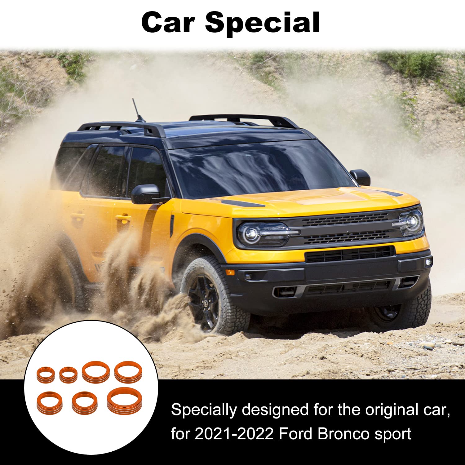 Jwwy Air Conditioner Headlight Switch Knob 4Wd Wheel Drive Trailer Gear Shift Switch Knob Cover For 2021-2022 Ford Bronco Sport