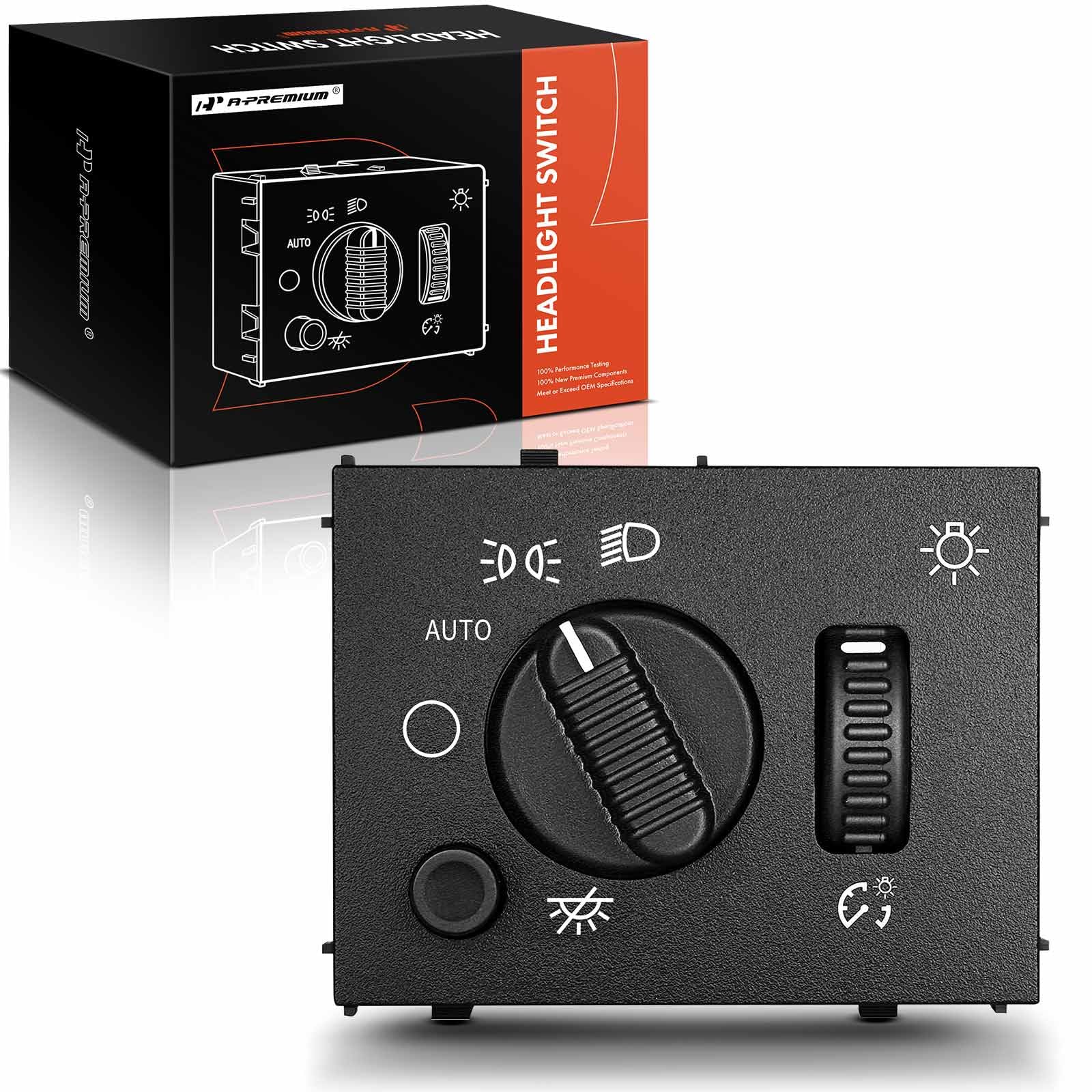 A-Premium Headlight Switch Headlamp Dimmer Switch White LED Light Compatible with 2003-2007 Chevy Silverado Tahoe Suburban & GMC Sierra Yukon & Cadillac Escalade