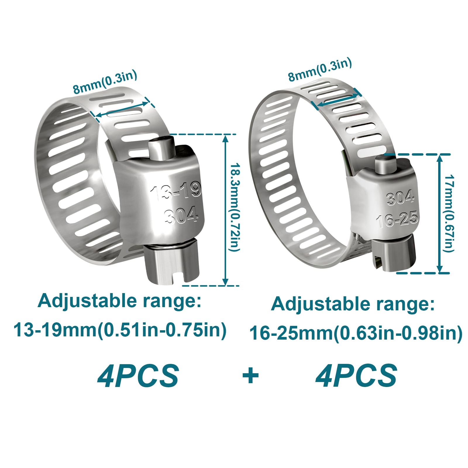 Housun Fuel Line 3/8 1/2 Inch Id, Fuel Hose 5Ft 300Psi High-Pressure With 8 Clamps., J30R7 Fuel Line Hose Nbr.