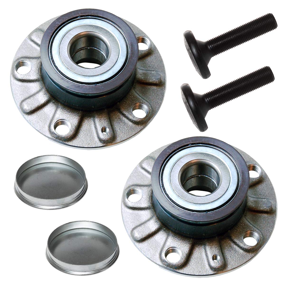 AUQDD 512336 x2 (for FWD,30mm Bearing) Rear Wheel Hub and Bearing Assembly Compatible with 06-13 Au-di A3 /15-20 VW e-Golf,10-21