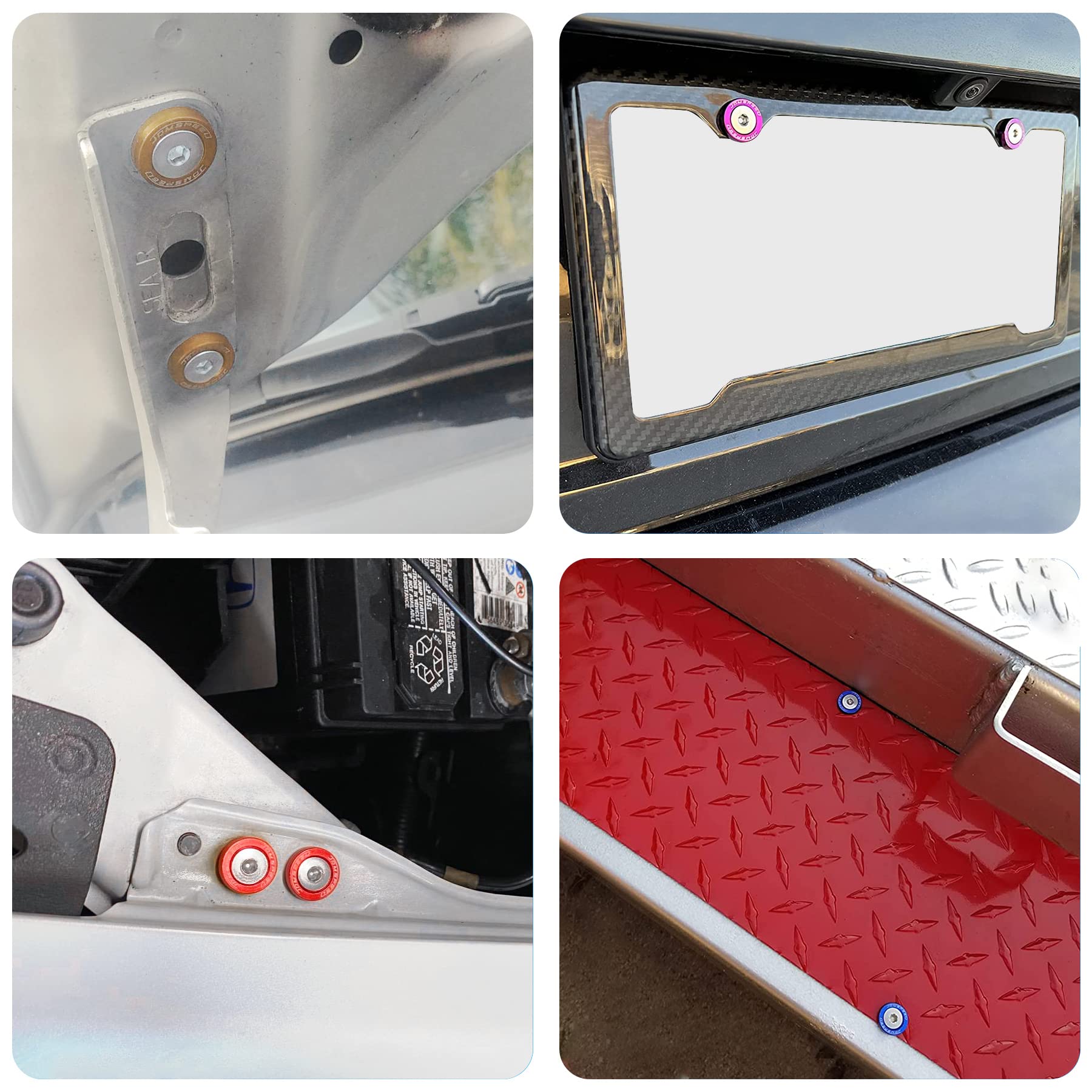 Jdmspeed 20 Pcs Purple Cnc Billet Aluminum Fender Washer Engine Bay Dress Up Kit