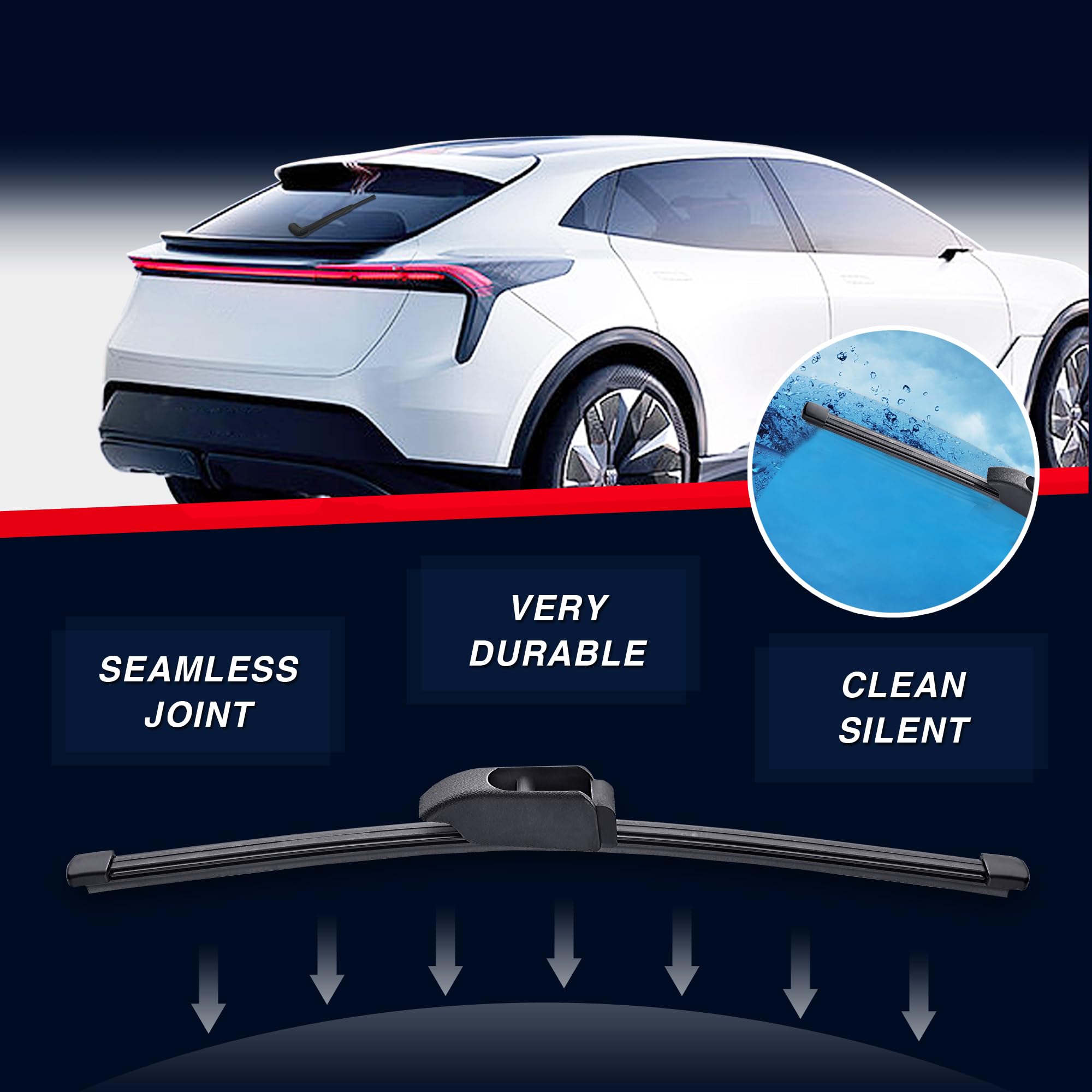 12'' Rear Windshield Wiper Blade Replacement For Kia Niro 2020 2019 2018 2017 /Jaguar F-Pace 2020 2019 2018 2017 Back Windshield