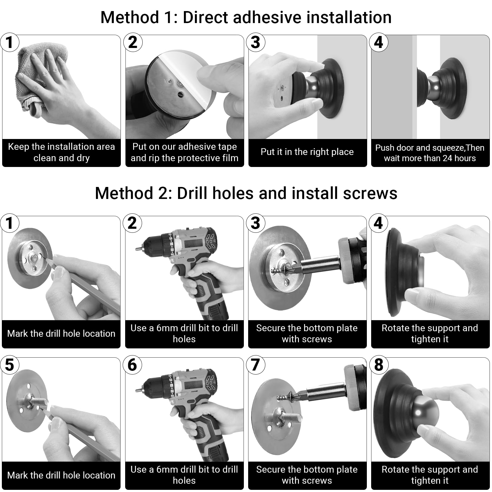 CALPALMY (2 Pairs) RV Magnetic Door Catch and Holder Kit - Black RV Storage Door Holder Magnetic Baggage Door Catch for RV Campe