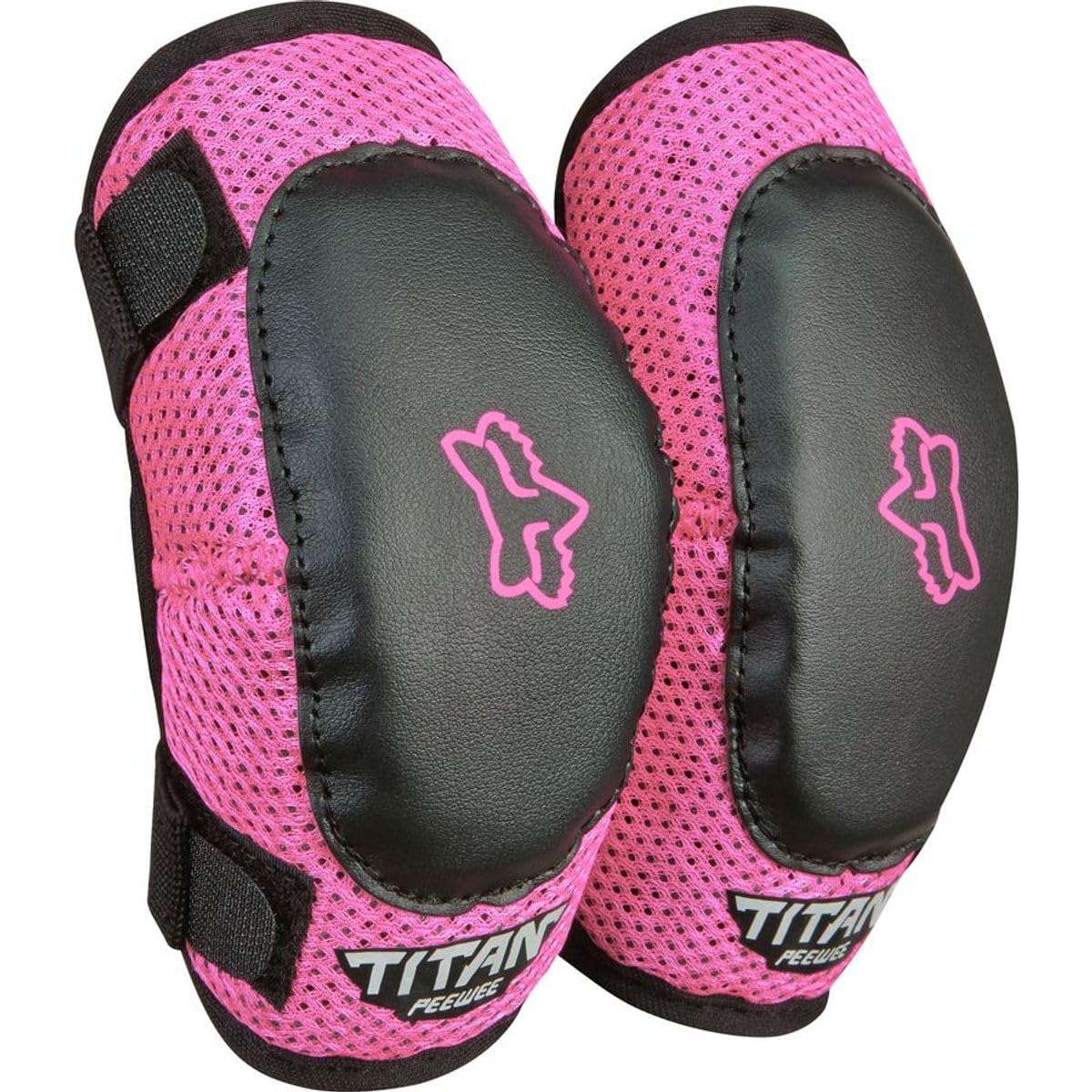 Fox Racing Peewee Titan Motocross Elbow Guard, Black/Pink, S/M