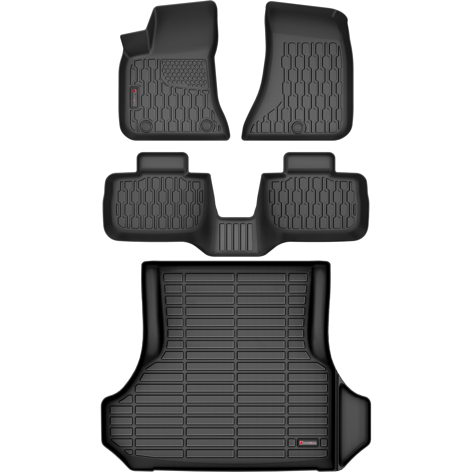 Autobull Floor Mats & Cargo Liner Compatible With 2011-2023 Dodge Charger Rwd & Chrysler 300 Rear-Wheel Drive Only Cargo Mat, Fu