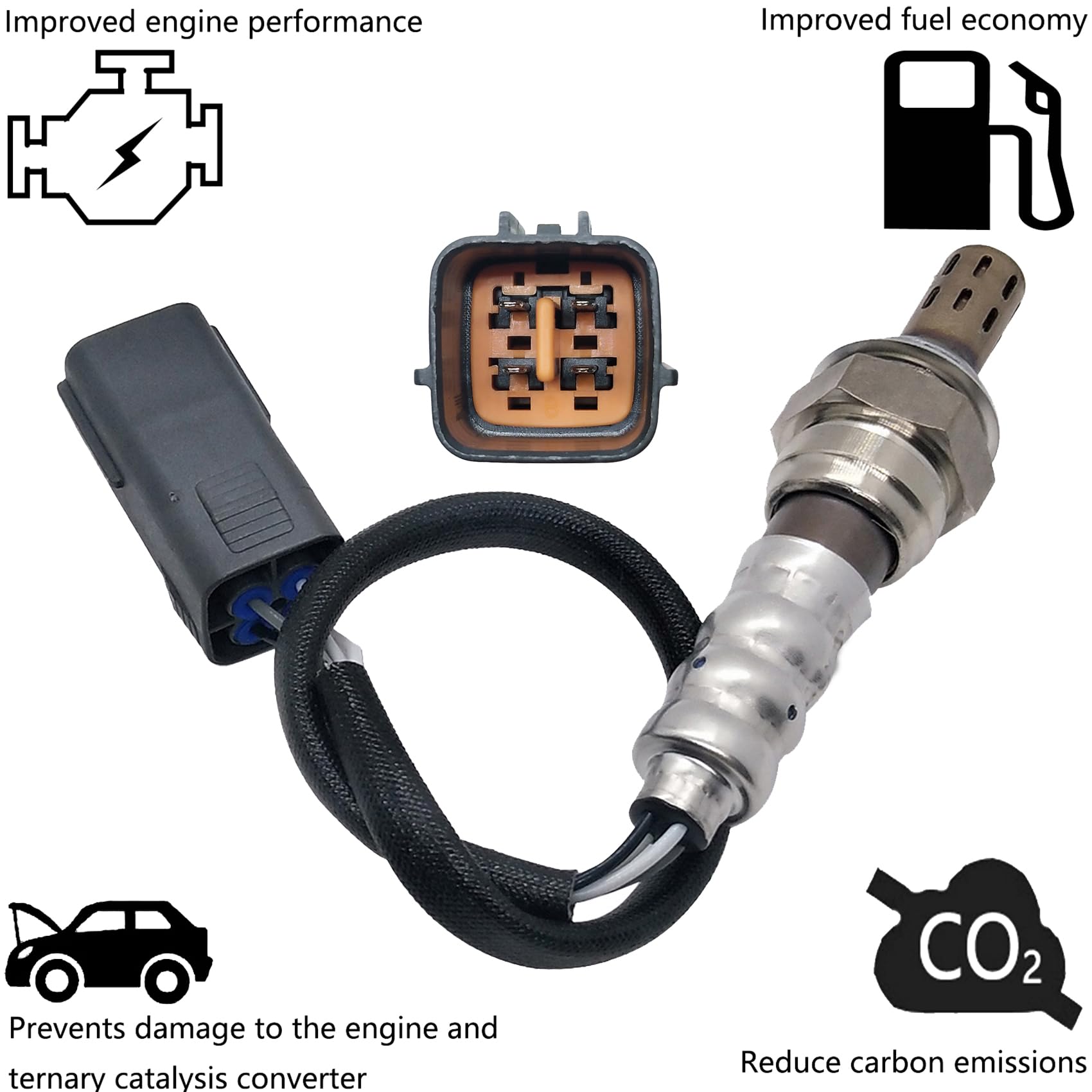 75-4398 24458 Downstream Oxygen Sensor Compatible with 2010 2011 2012 2013 Mazda 3, Mazda 3 Sport 2.0L 2.5L Post O2 Sensor