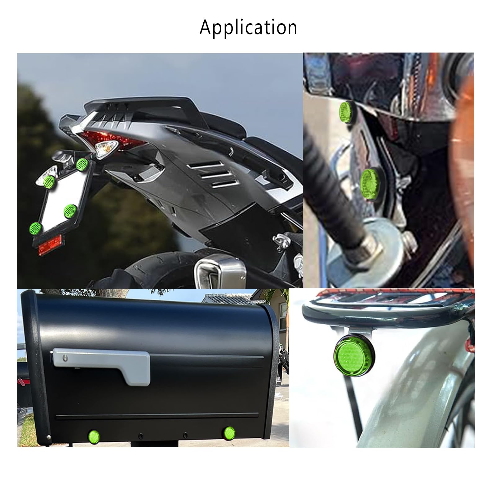 Green Reflector Motorcycle License Plate Bolts And Nuts