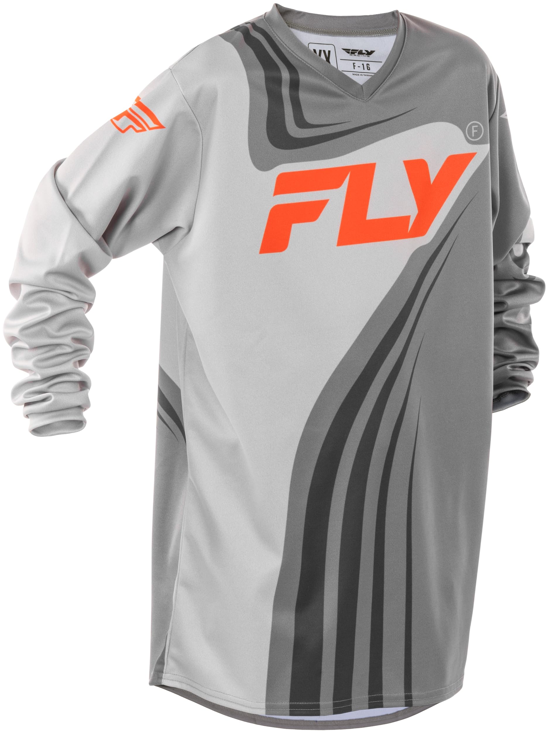 Fly Racing Youth F-16 Jersey (Grey/Orange, Youth Large)