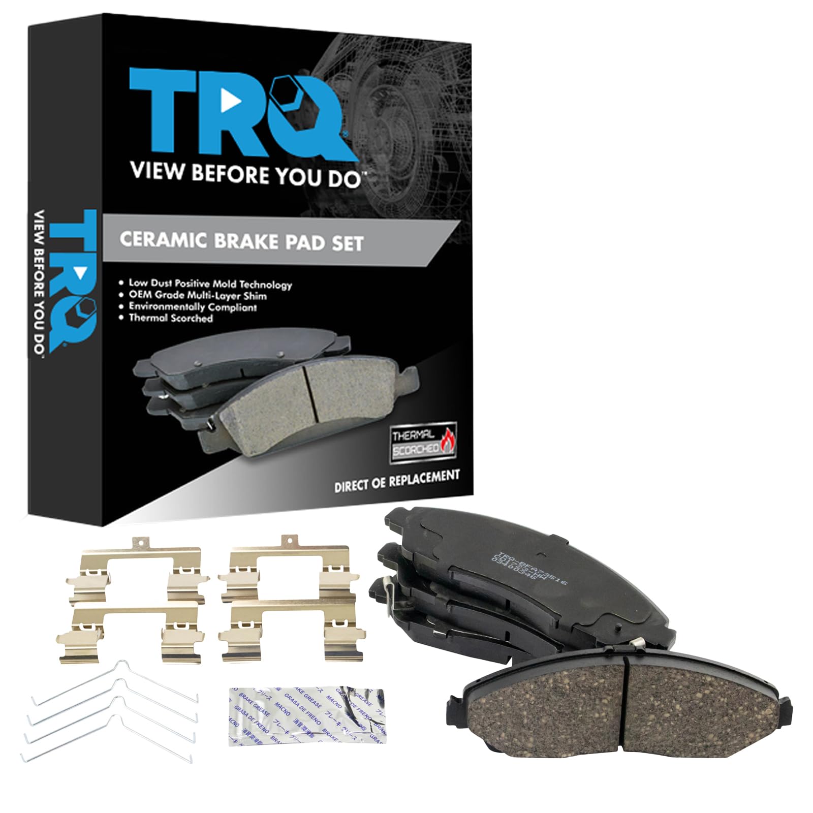 TRQ Front Brake Pads Ceramic Compatible with 2014-2020 Acura MDX 2016-2022 Honda Pilot 2017-2021 Ridgeline