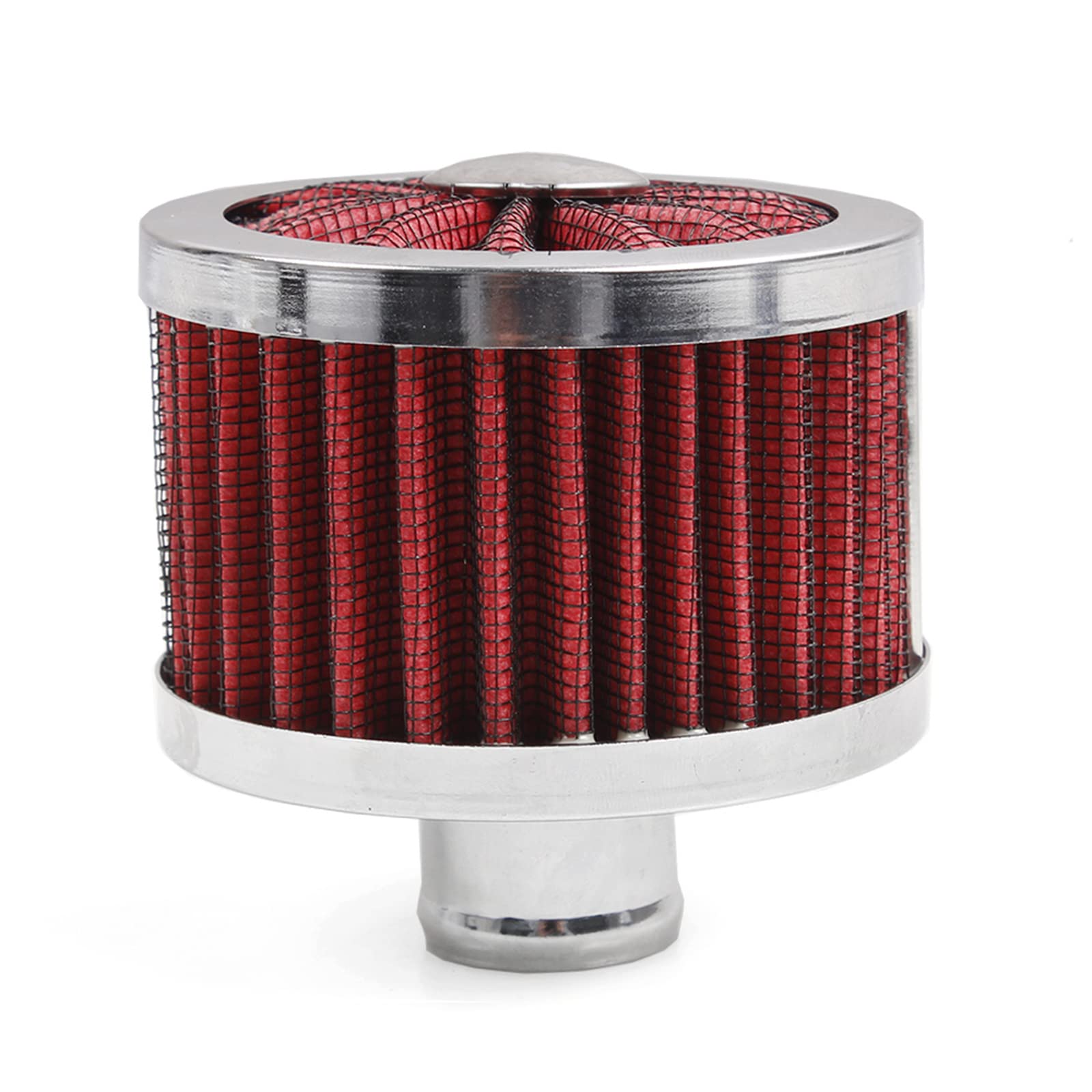 MUGE RACING 23mm Car Air Filter Universal Cold Air Intake Filter High Flow Vent Valve Cover Breather Filter (Red)