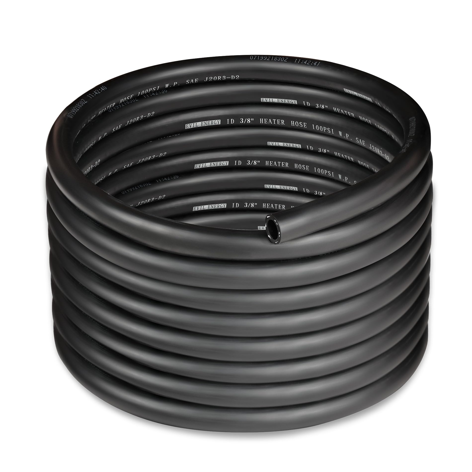 Evil Energy 3/8'' Heater Hose Coolant Radiator Straight 100Psi Sae 20R3 20Ft Black