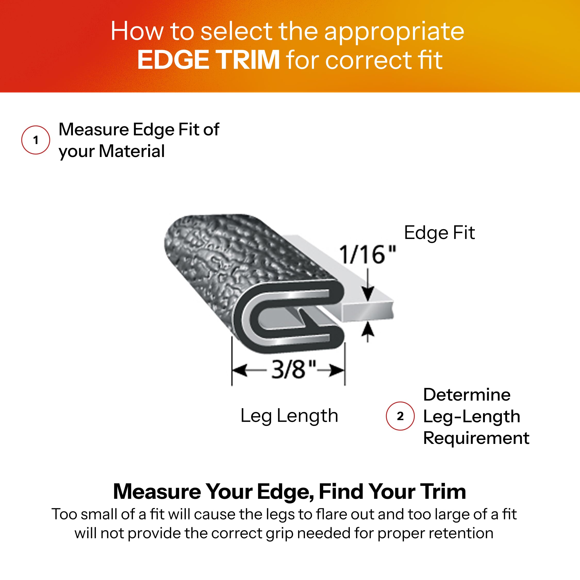 Trim-Lok Edge Edge Trim - Fits 1/16    Edge, 3/8    Leg Length, 100 Length, Black, Pebble Texture - Flexible Pvc Edge Protector
