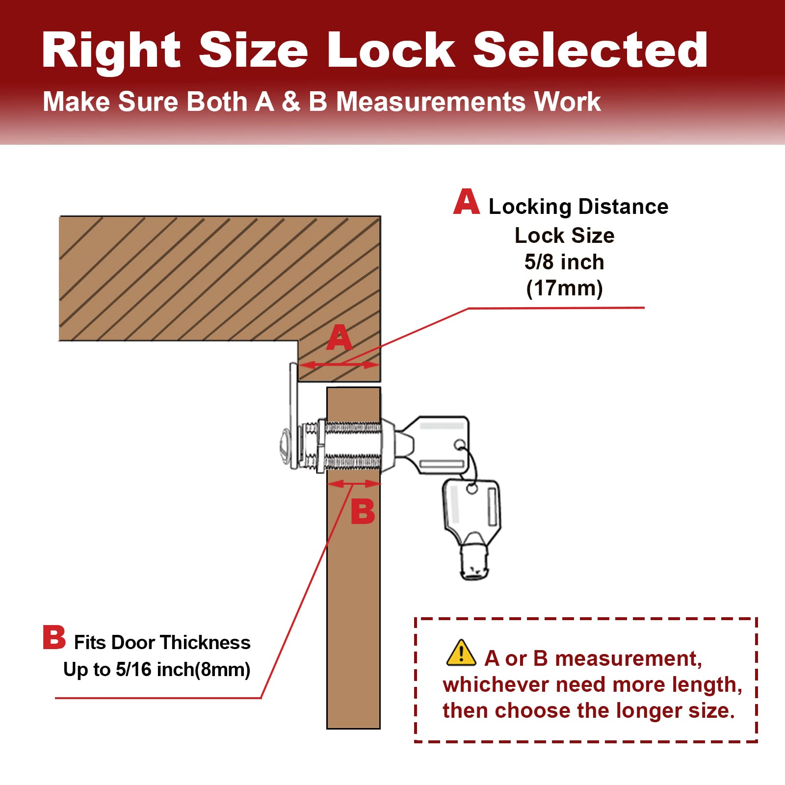 Naissian Rv Locks For Storage Door 5/8 Inch, Camper Storage Door Lock Travel Trailer Compartment Cabinet Locks With Keys 5/8', Pack Of 5 Locks With 6 Keyed Alike With Manual