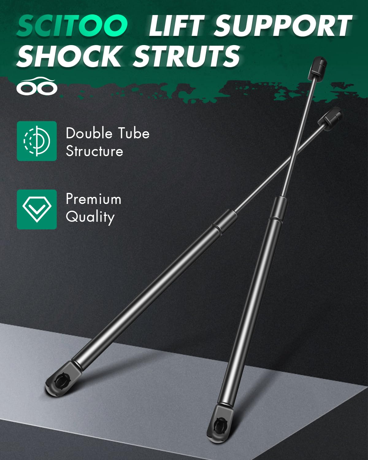 Scitoo 6194 2Pcs Lift Supports 16.06'' Fit For Jeep For Commander 2006-2010 Shock Struts Window Glass