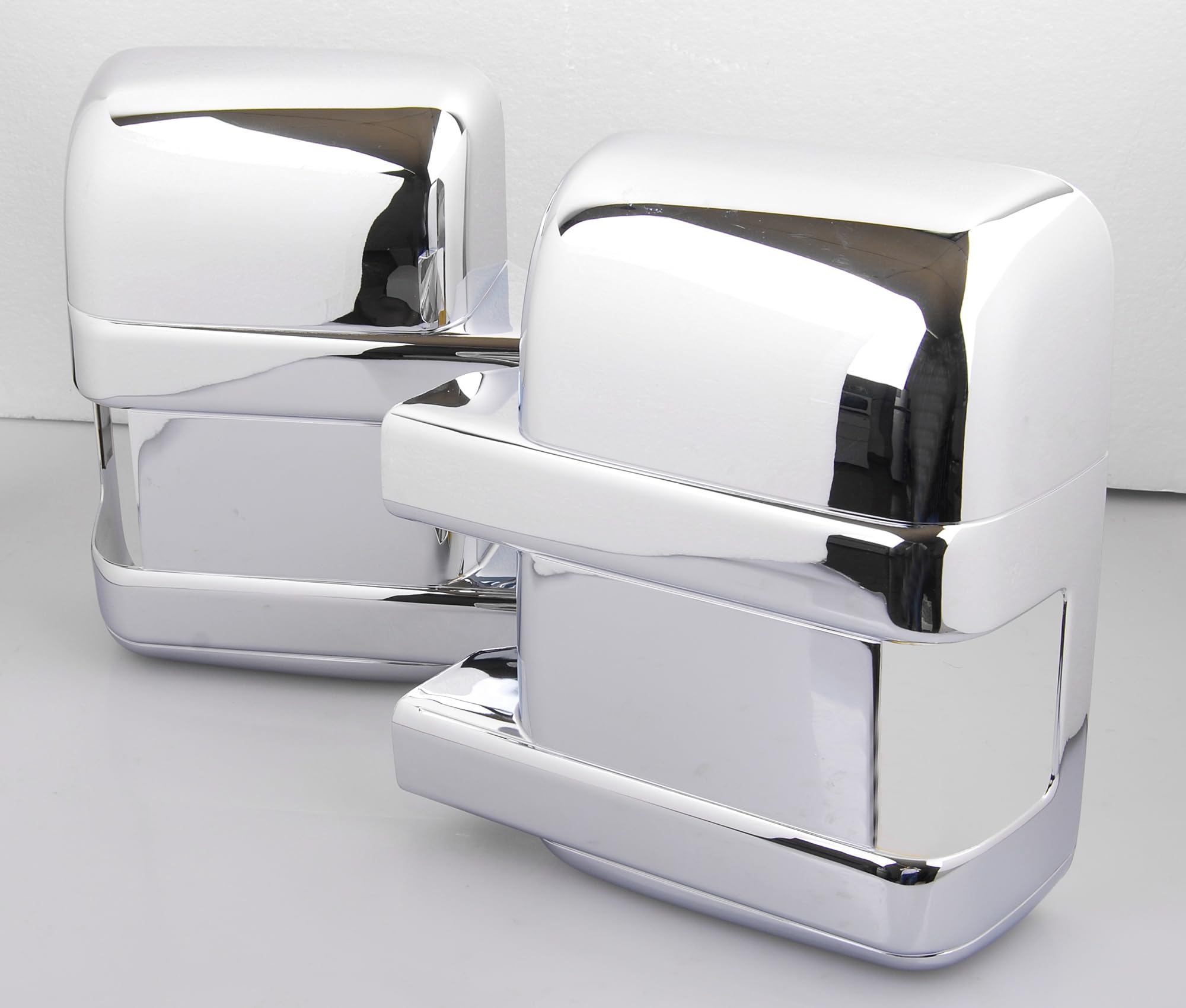 Chrome Side Door Full Towing Mirror Add-on Style Cover Trims Compatible with Ford F250 F350 F450 Super Duty 2008-2016