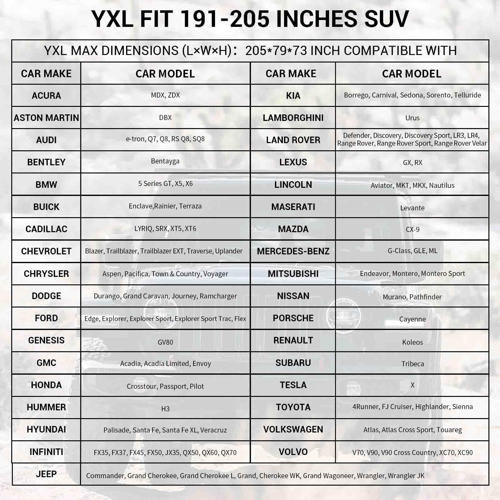 Tecoom Super Heavy Duty Multiple Layers Suv Car Cover All Weather Waterproof Windproof Reflective Snow Sun Rain Uv Protective Outdoor With Buckles And Belt Fit 191-205 Inches Suv