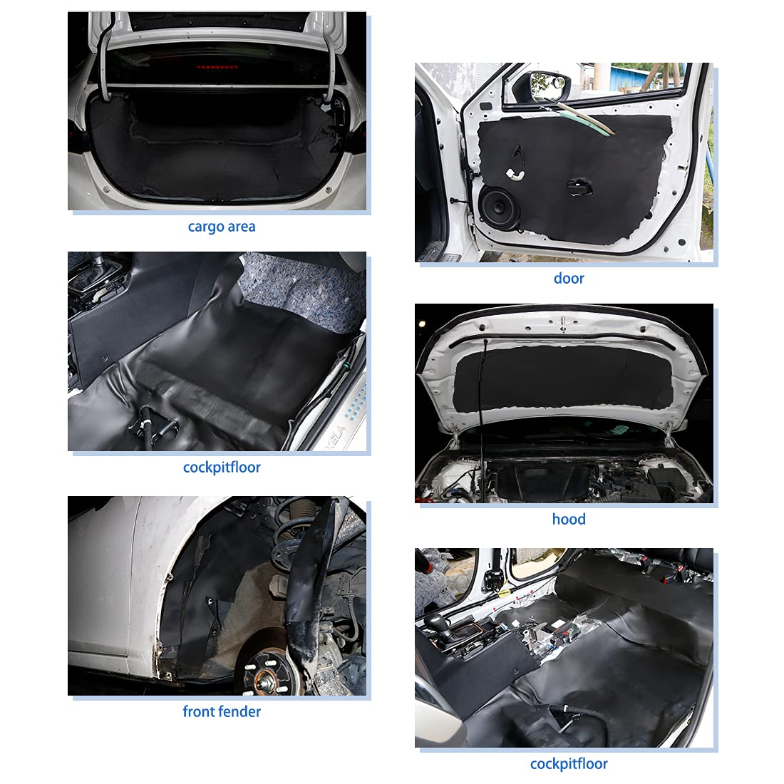 uxcell 8mm Black Heat Insulation Pad - 16.36sq.ft Self-Adhesive Sound Deadening Foam Mat for Auto Dampening 60x40